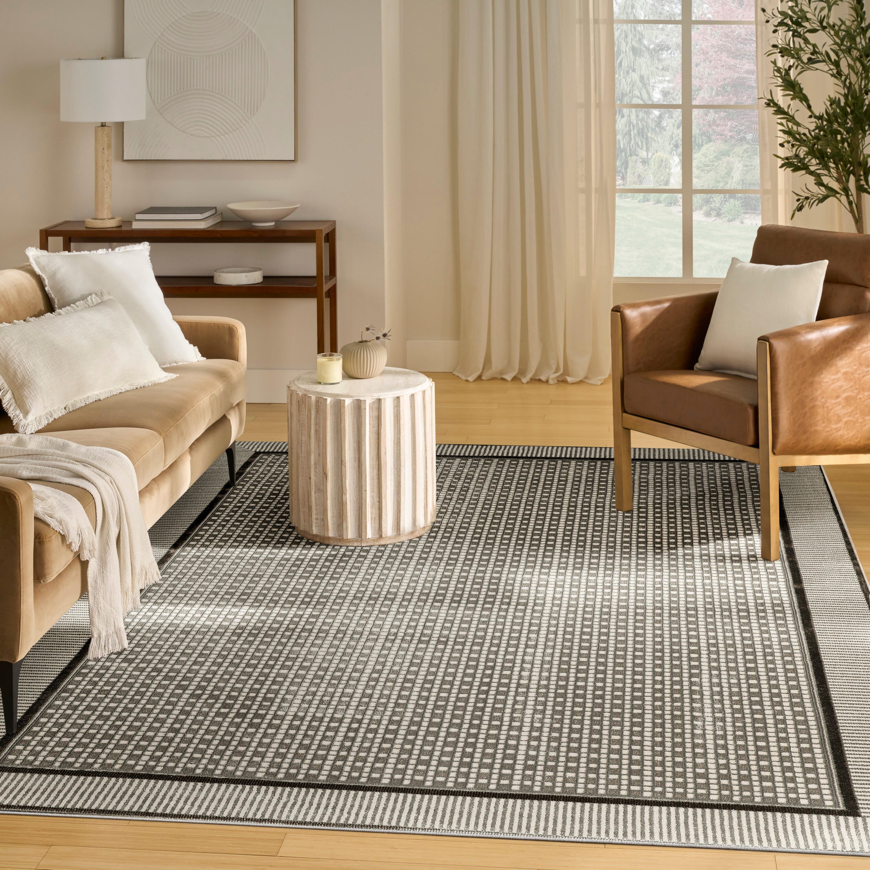Nourison Home Nordic Geometric 8' x 10' Area Rug, Ivory/Gray, large