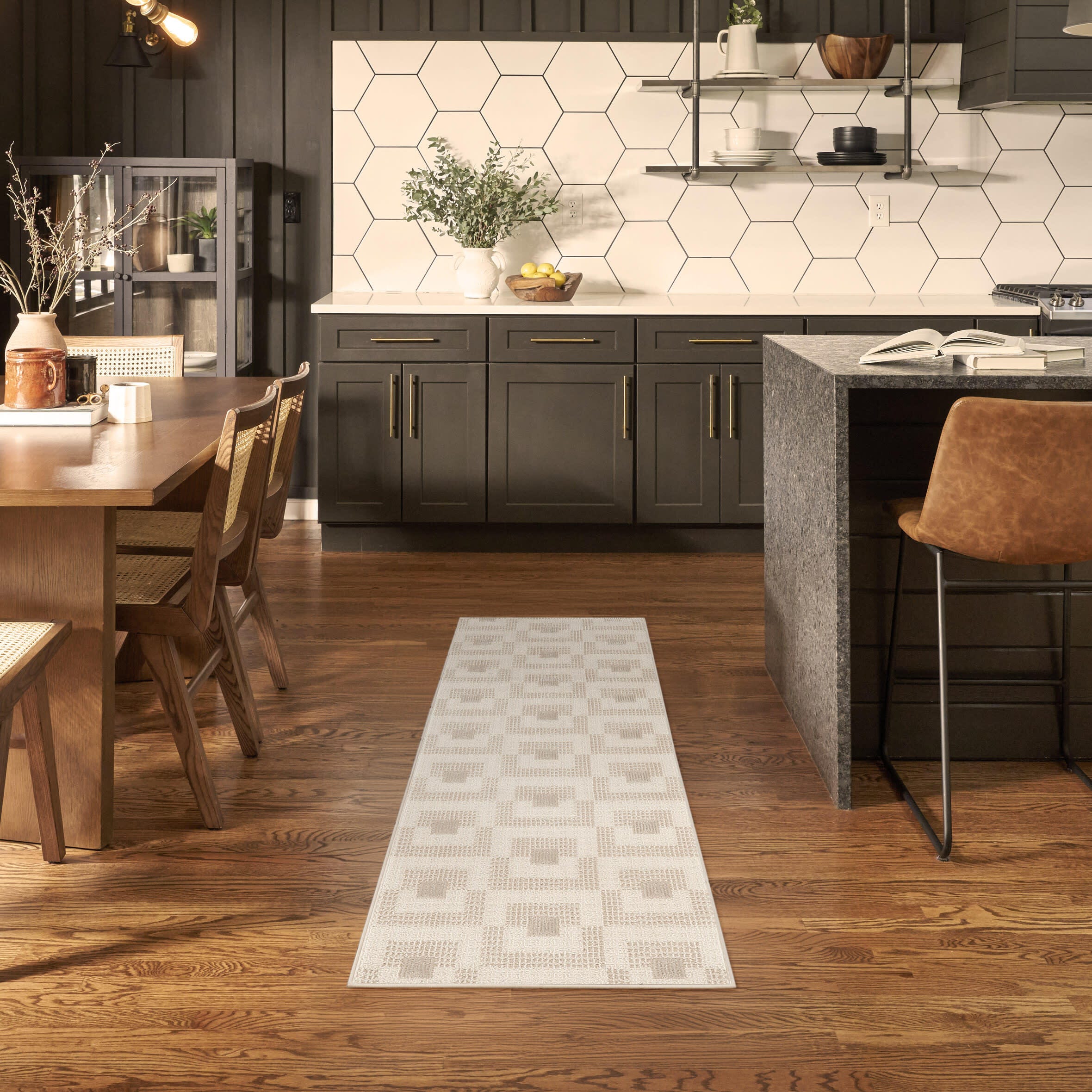 Nourison Home Nordic Aesthetic 2' x 6' Runner Rug, Ivory/Beige, rollover