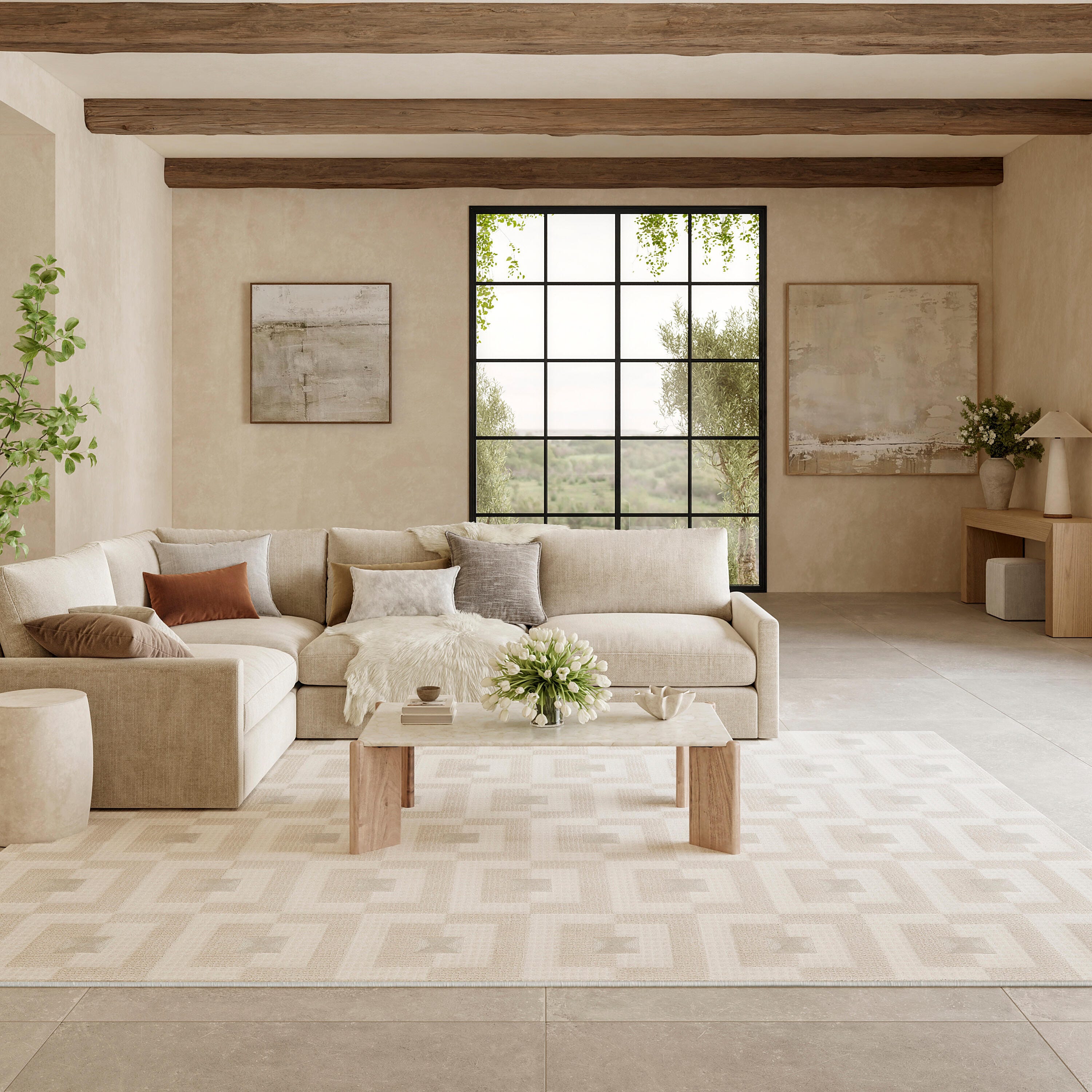 Nourison Home Nordic Aesthetic 8' x 10' Area Rug, Ivory/Beige, rollover