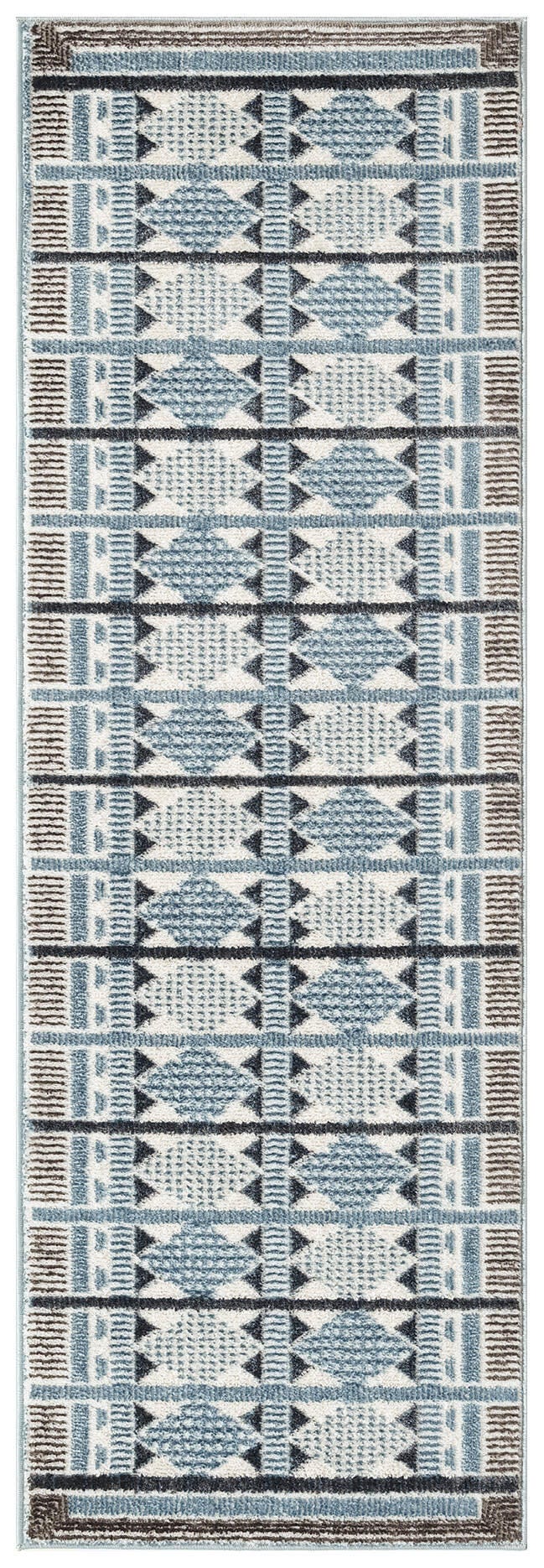 Nourison Home Nordic Diamond 2' x 6' Runner Rug, Blue/Ivory, large