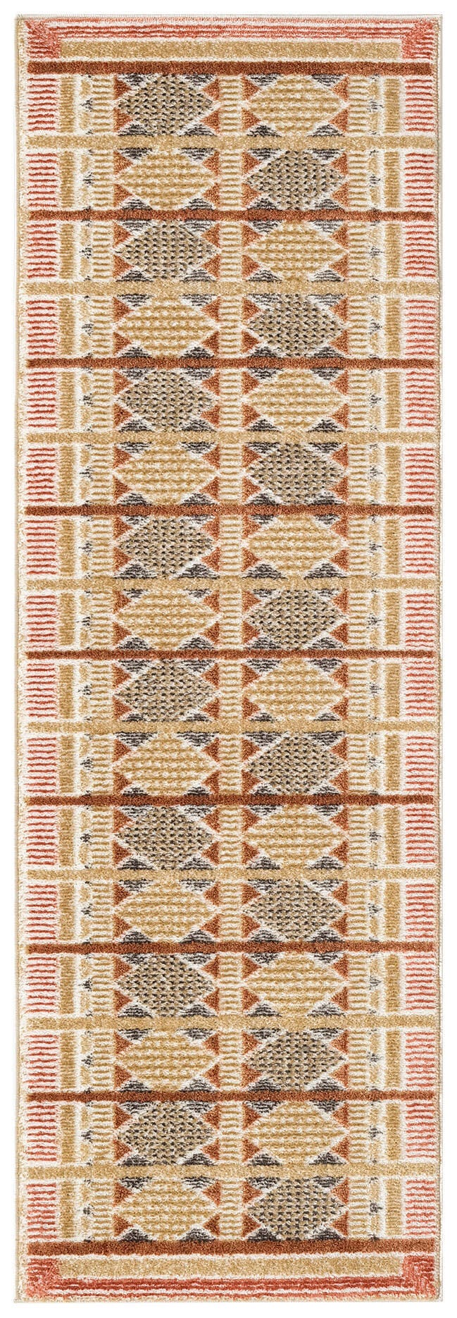 Nourison Home Nordic Diamond 2' x 6' Runner Rug, Rust/Multi, large