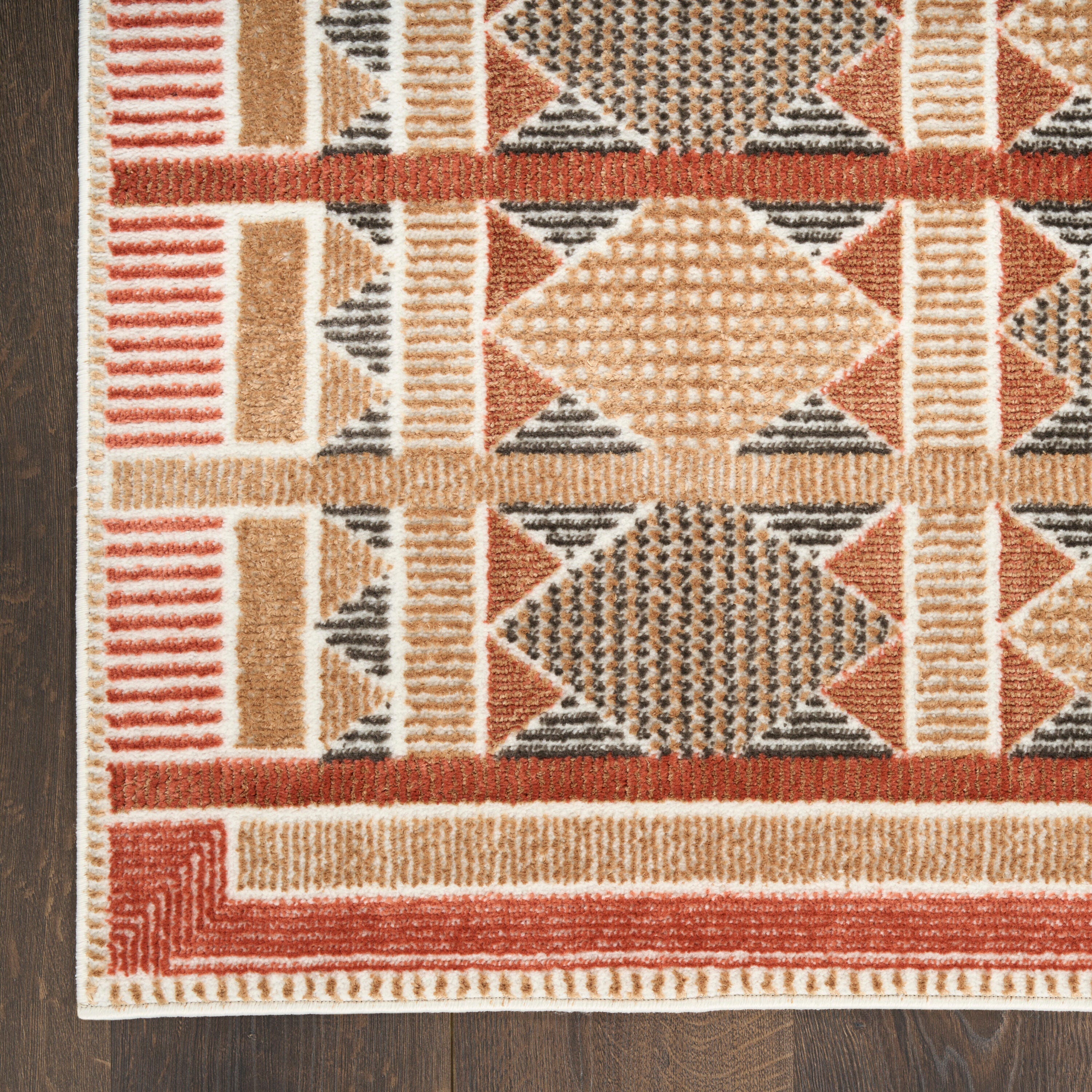 Nourison Home Nordic Diamond 2' x 6' Runner Rug, Rust/Multi, large