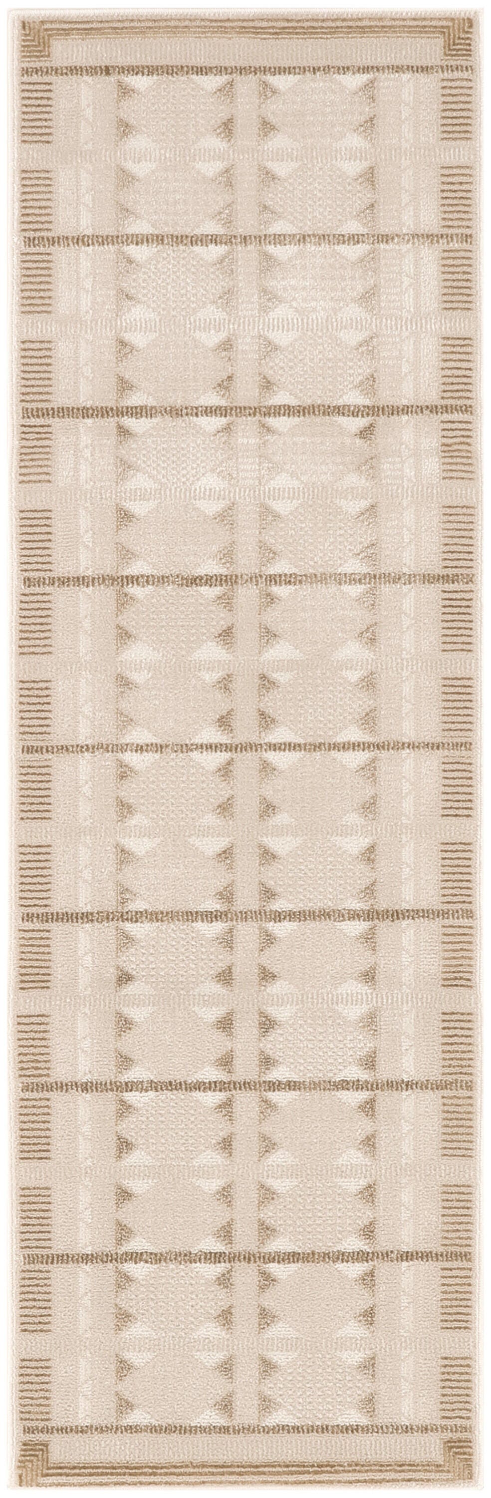 Nourison Home Nordic Diamond 2' x 6' Runner Rug, Taupe/Beige, large