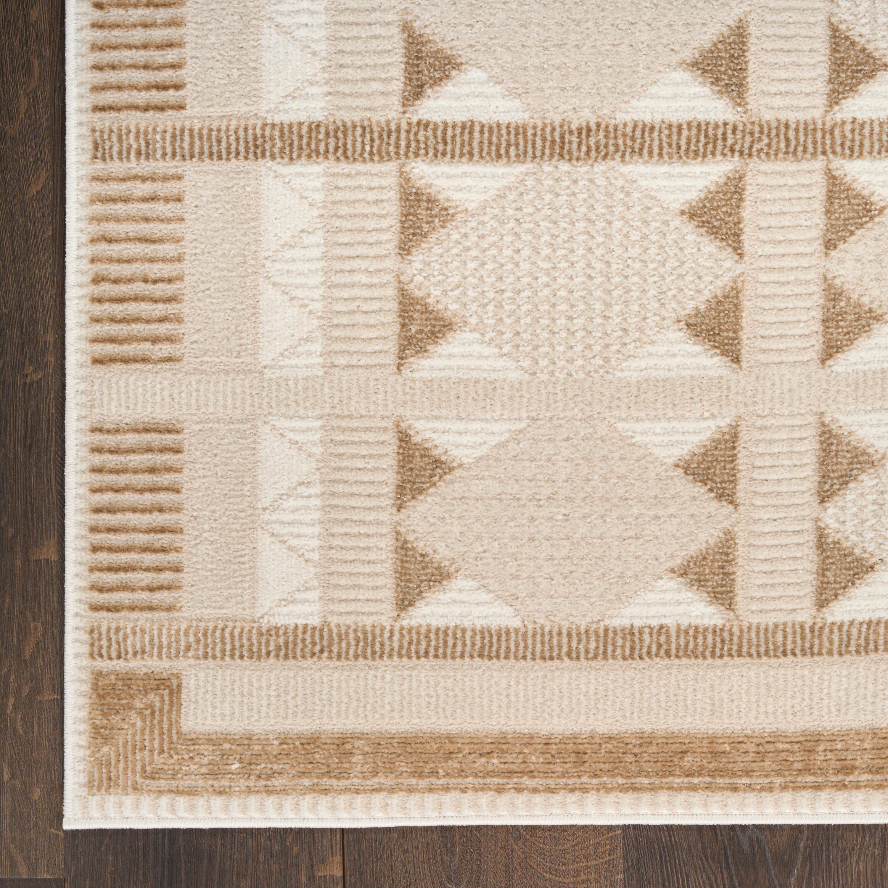 Nourison Home Nordic Diamond 2' x 6' Runner Rug, Taupe/Beige, large