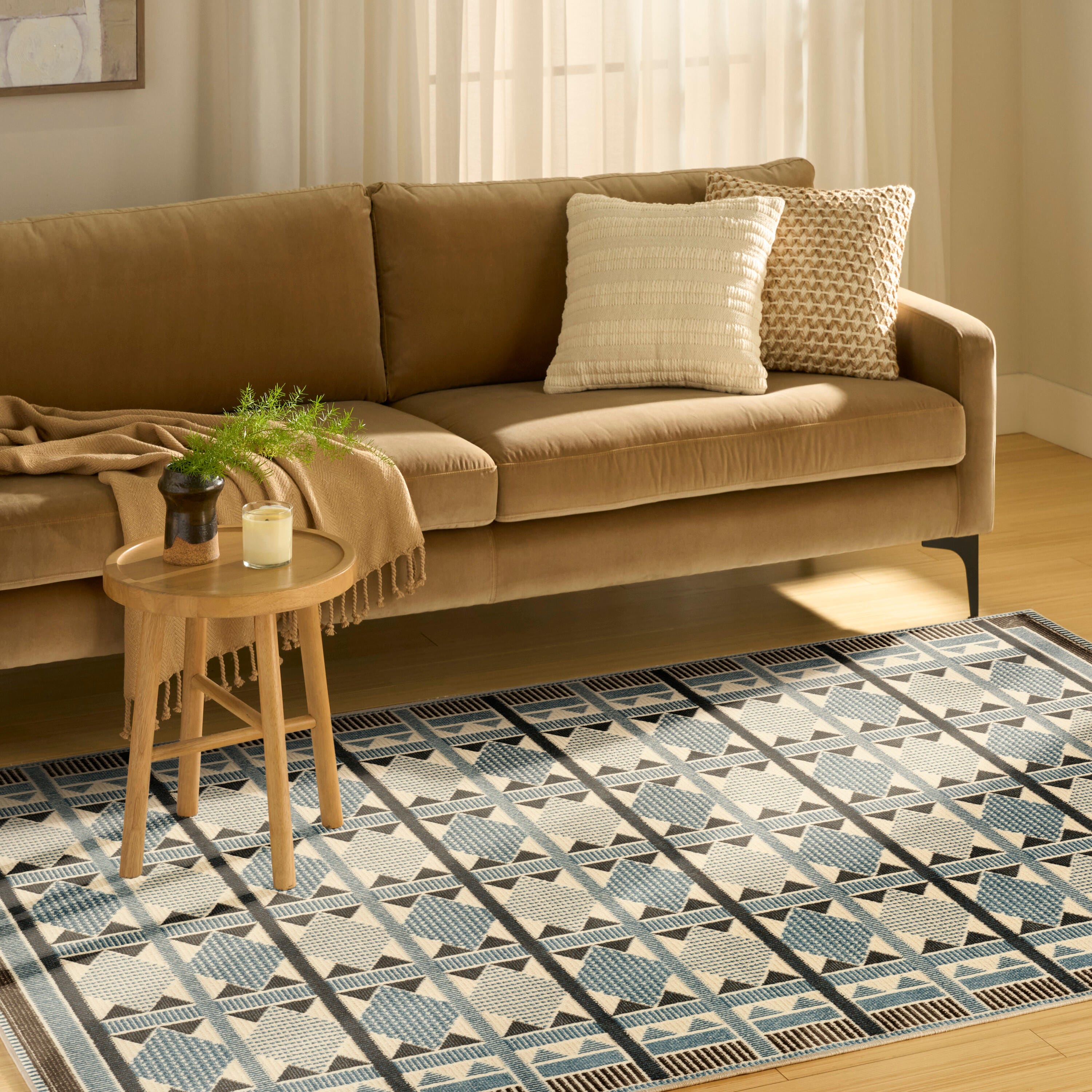Nourison Home Nordic Diamond 4' x 6' Area Rug, Blue/Ivory, large