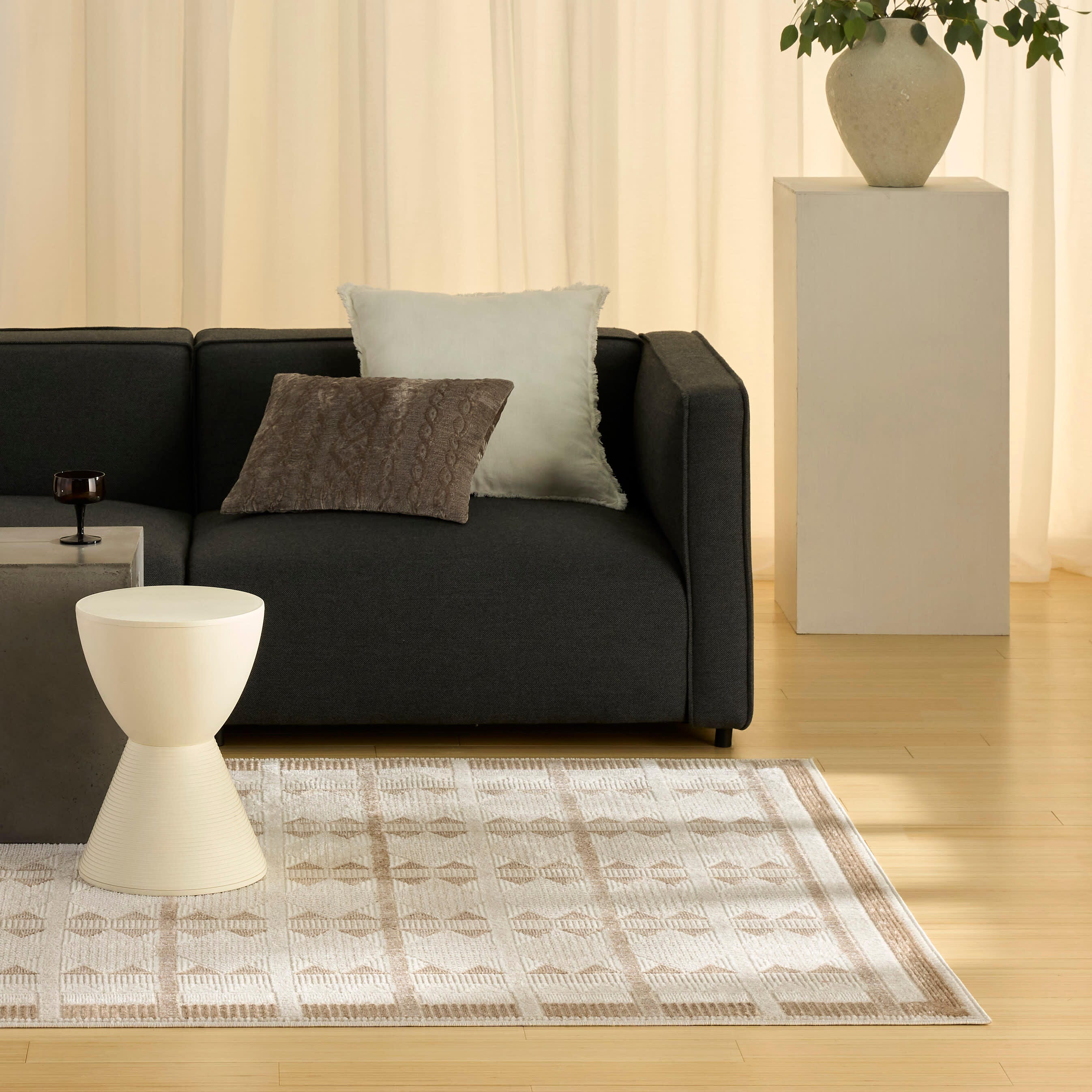 Nourison Home Nordic Diamond 4' x 6' Area Rug, Taupe/Beige, rollover