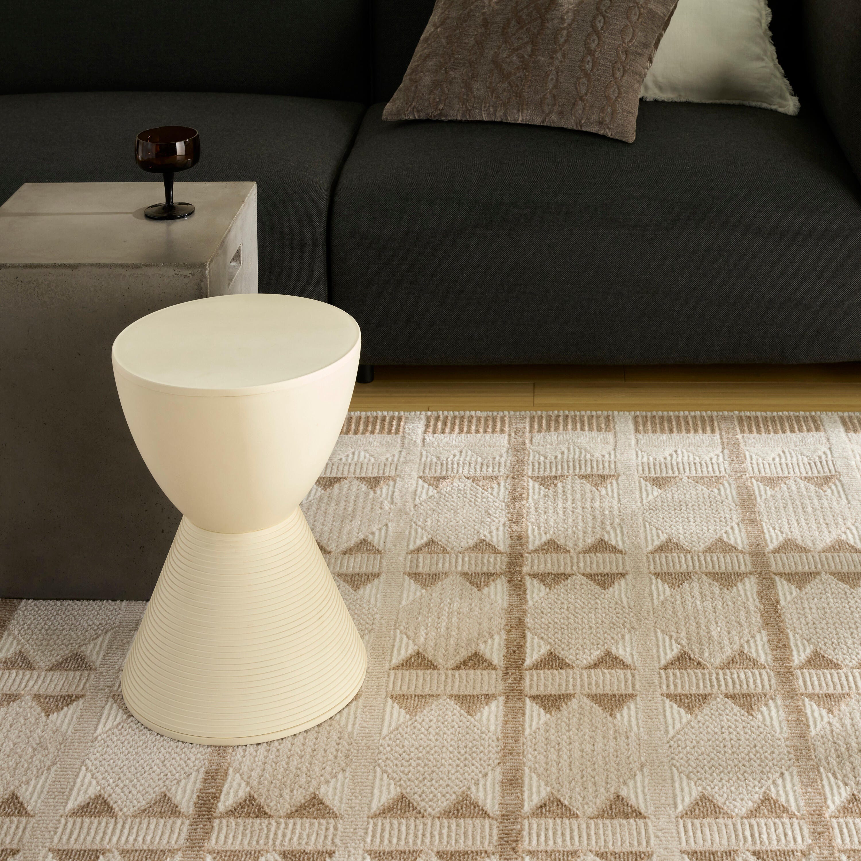 Nourison Home Nordic Diamond 4' x 6' Area Rug, Taupe/Beige, large