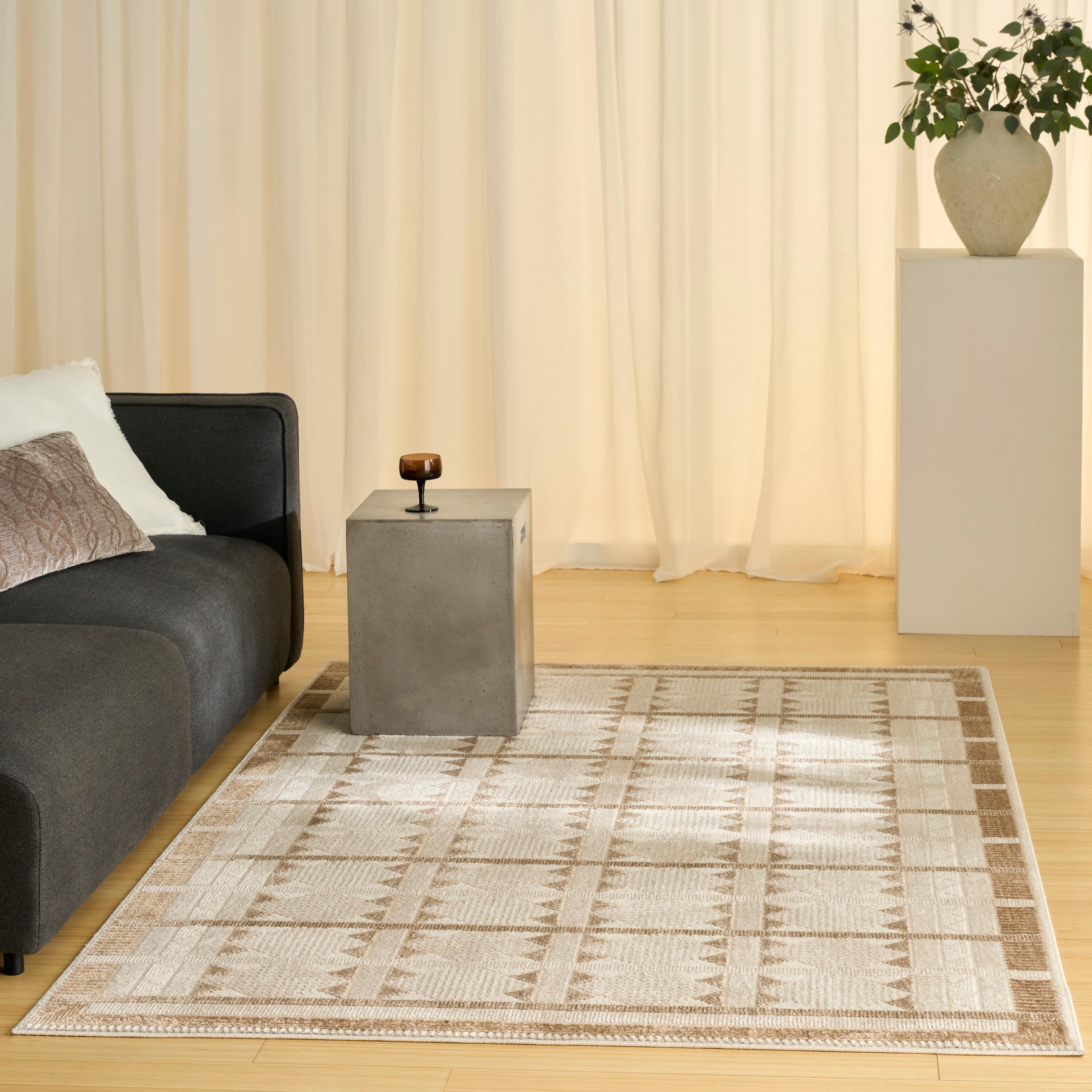 Nourison Home Nordic Diamond 4' x 6' Area Rug, Taupe/Beige, large