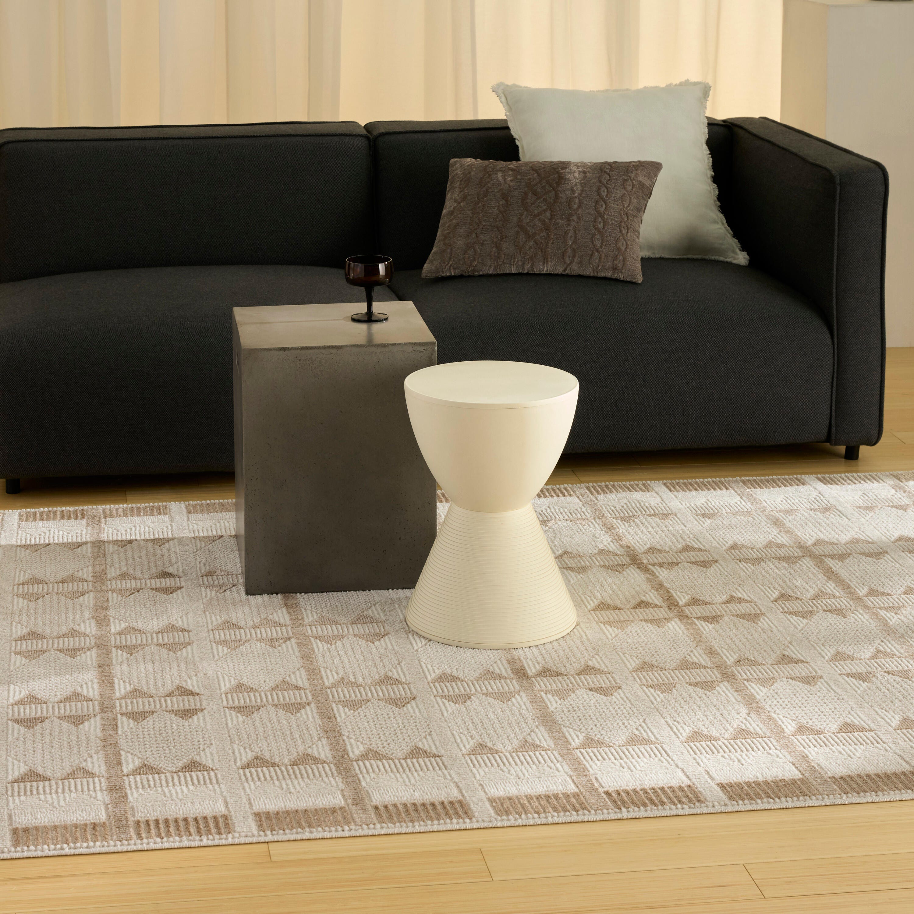 Nourison Home Nordic Diamond 4' x 6' Area Rug, Taupe/Beige, large