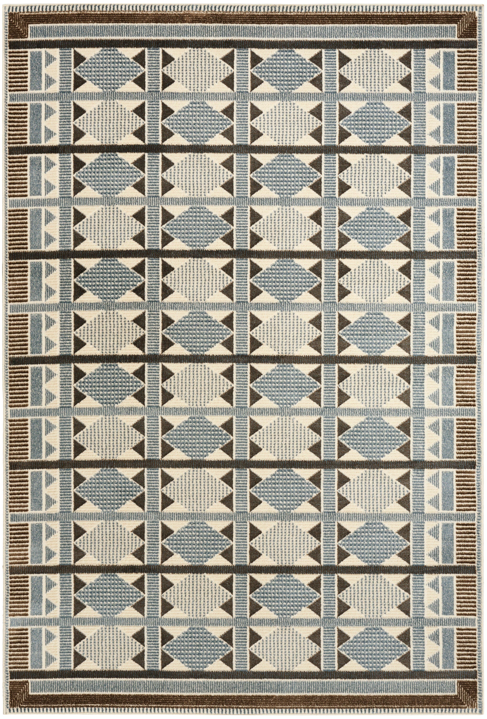 Nourison Home Nordic Diamond 5' x 7' Area Rug, Blue/Ivory, large