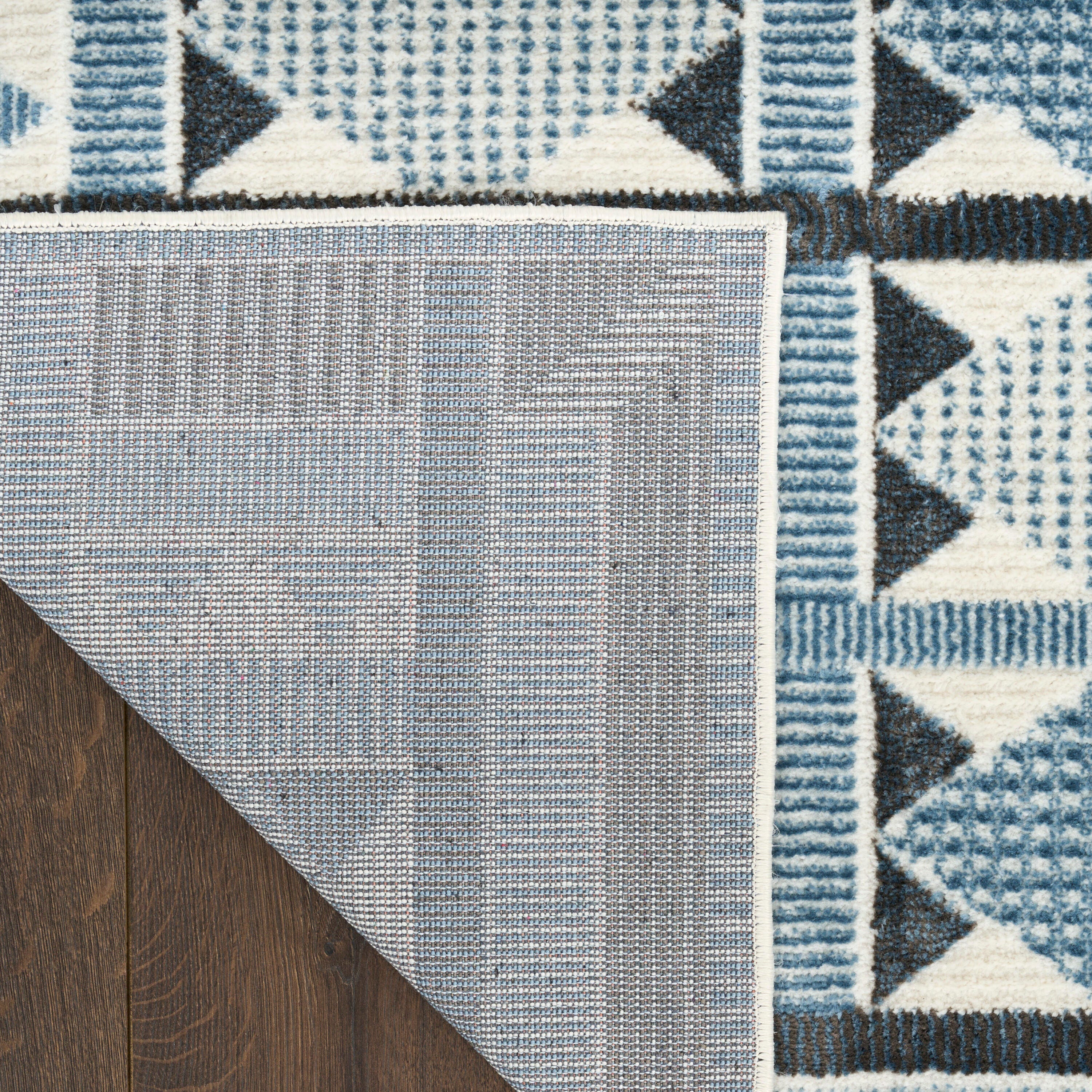 Nourison Home Nordic Diamond 5' x 7' Area Rug, Blue/Ivory, large