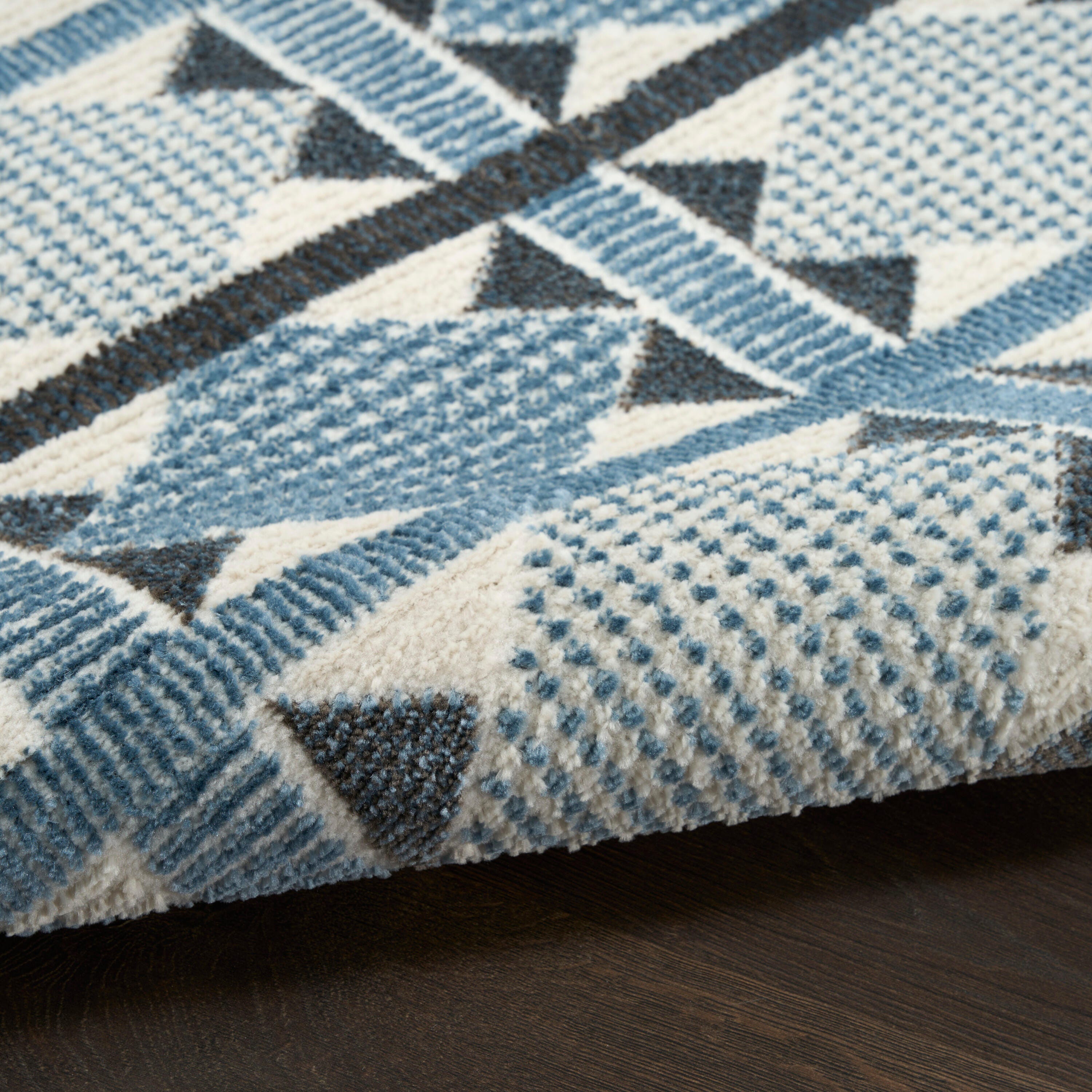 Nourison Home Nordic Diamond 5' x 7' Area Rug, Blue/Ivory, large