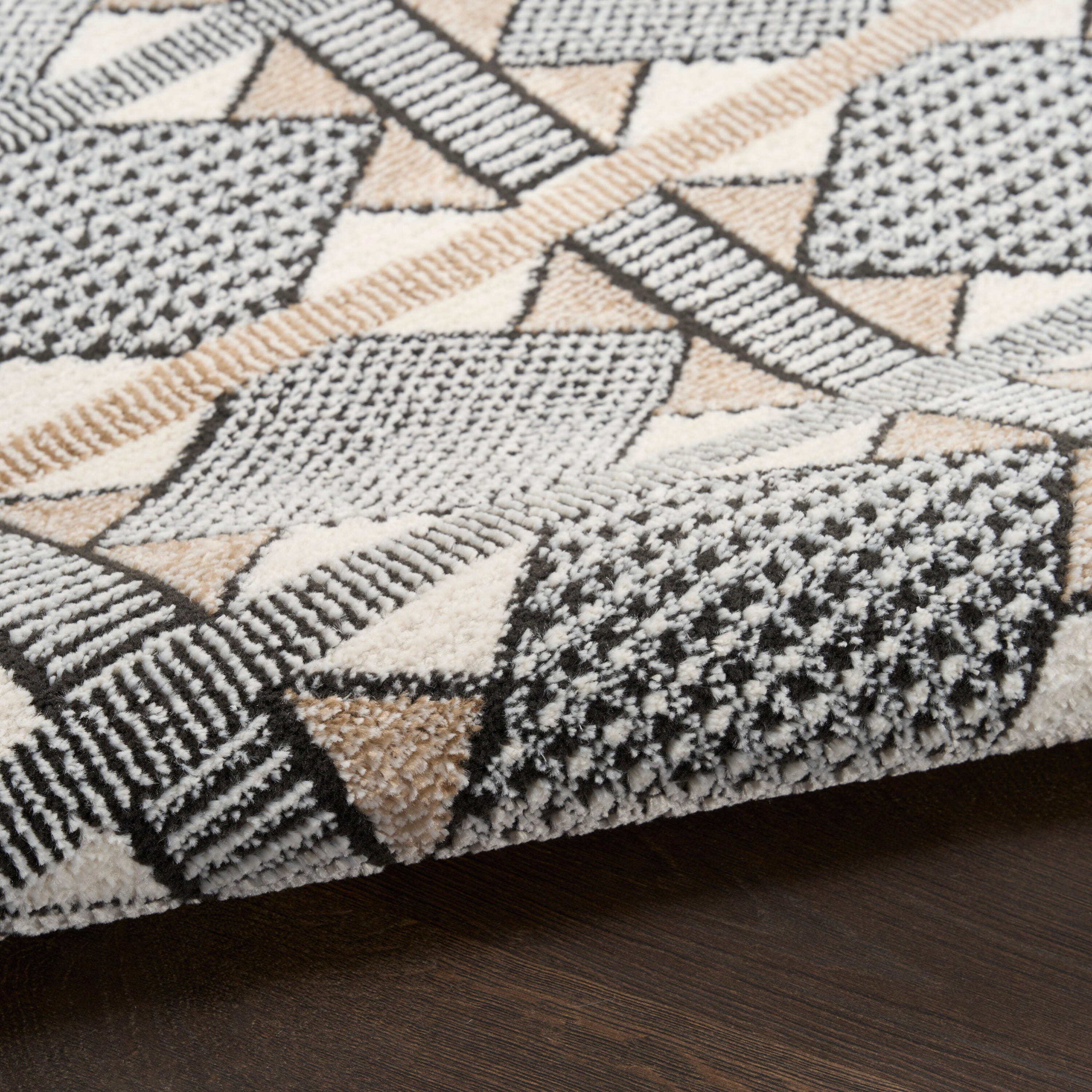 Nourison Home Nordic Diamond 5' x 7' Area Rug, Ivory/Black, large
