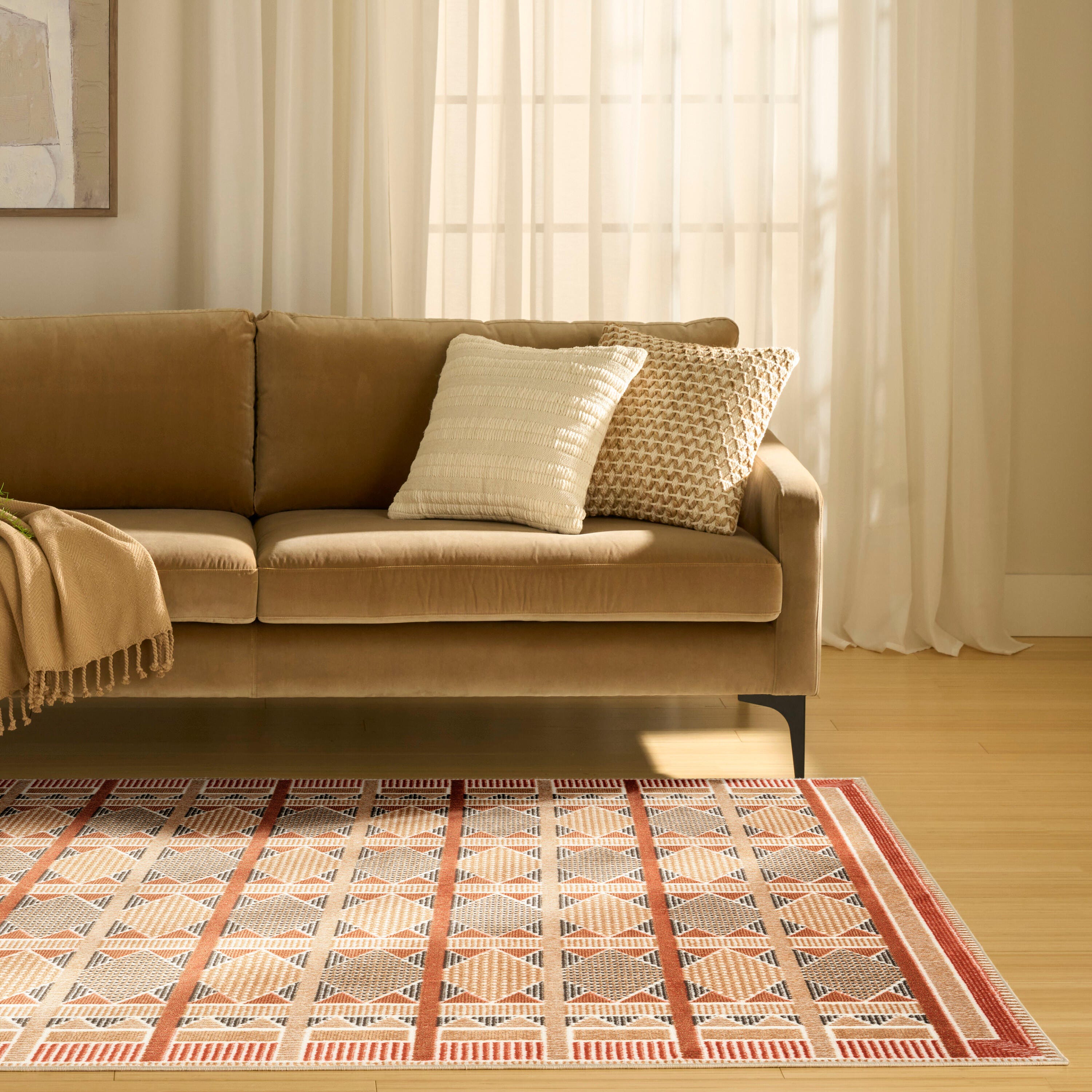 Nourison Home Nordic Diamond 5' x 7' Area Rug, Rust/Multi, rollover