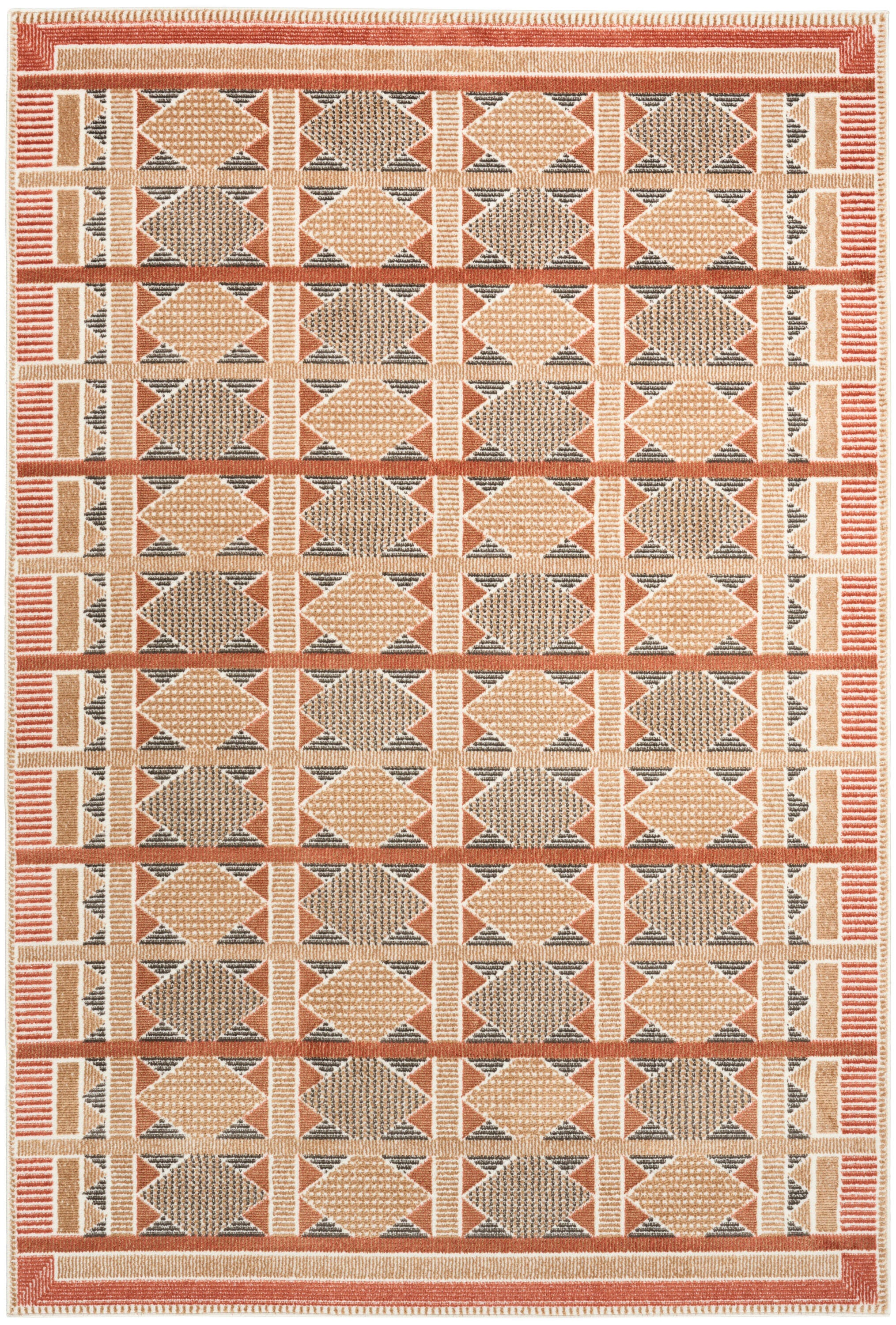 Nourison Home Nordic Diamond 5' x 7' Area Rug, Rust/Multi, large