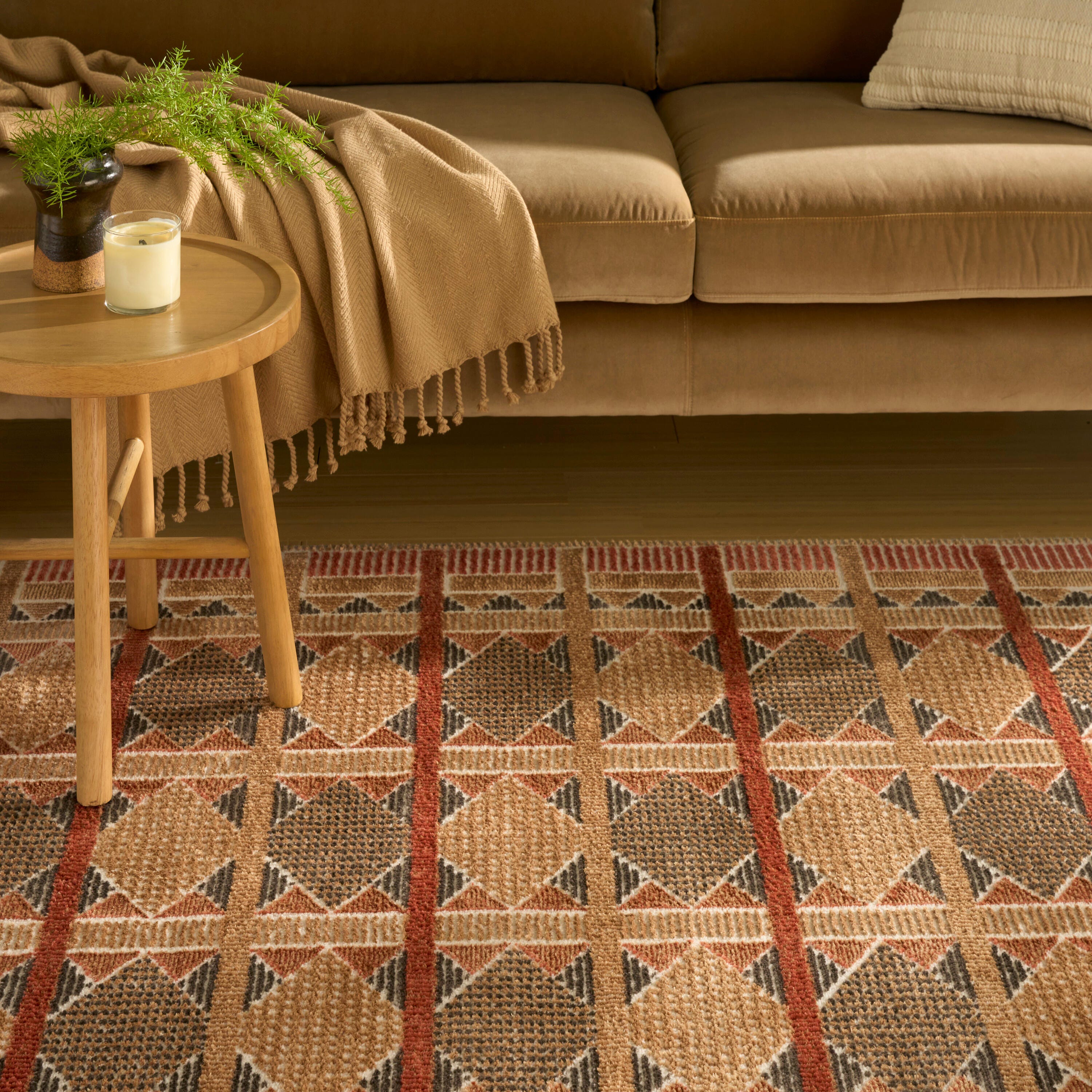 Nourison Home Nordic Diamond 5' x 7' Area Rug, Rust/Multi, large
