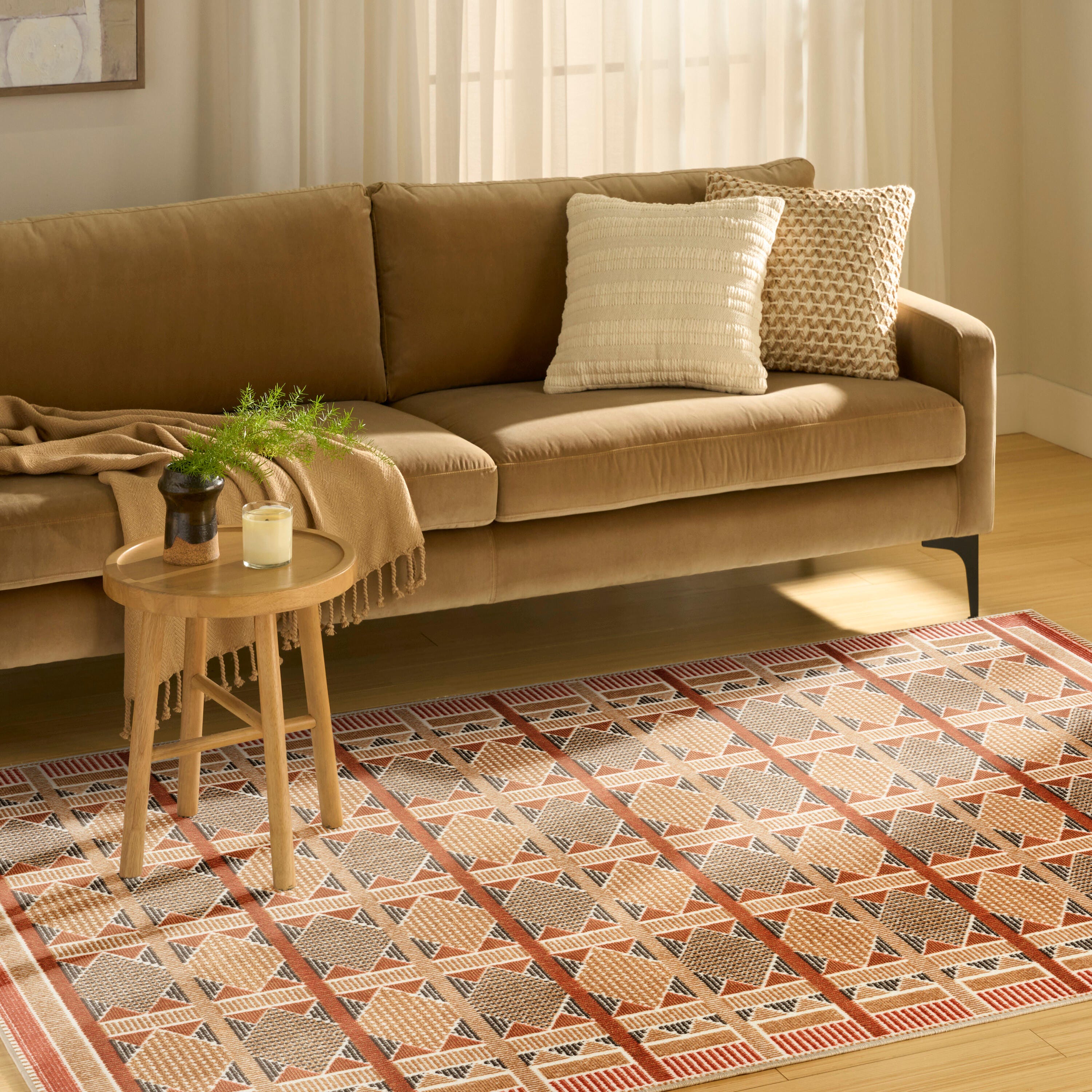Nourison Home Nordic Diamond 5' x 7' Area Rug, Rust/Multi, large