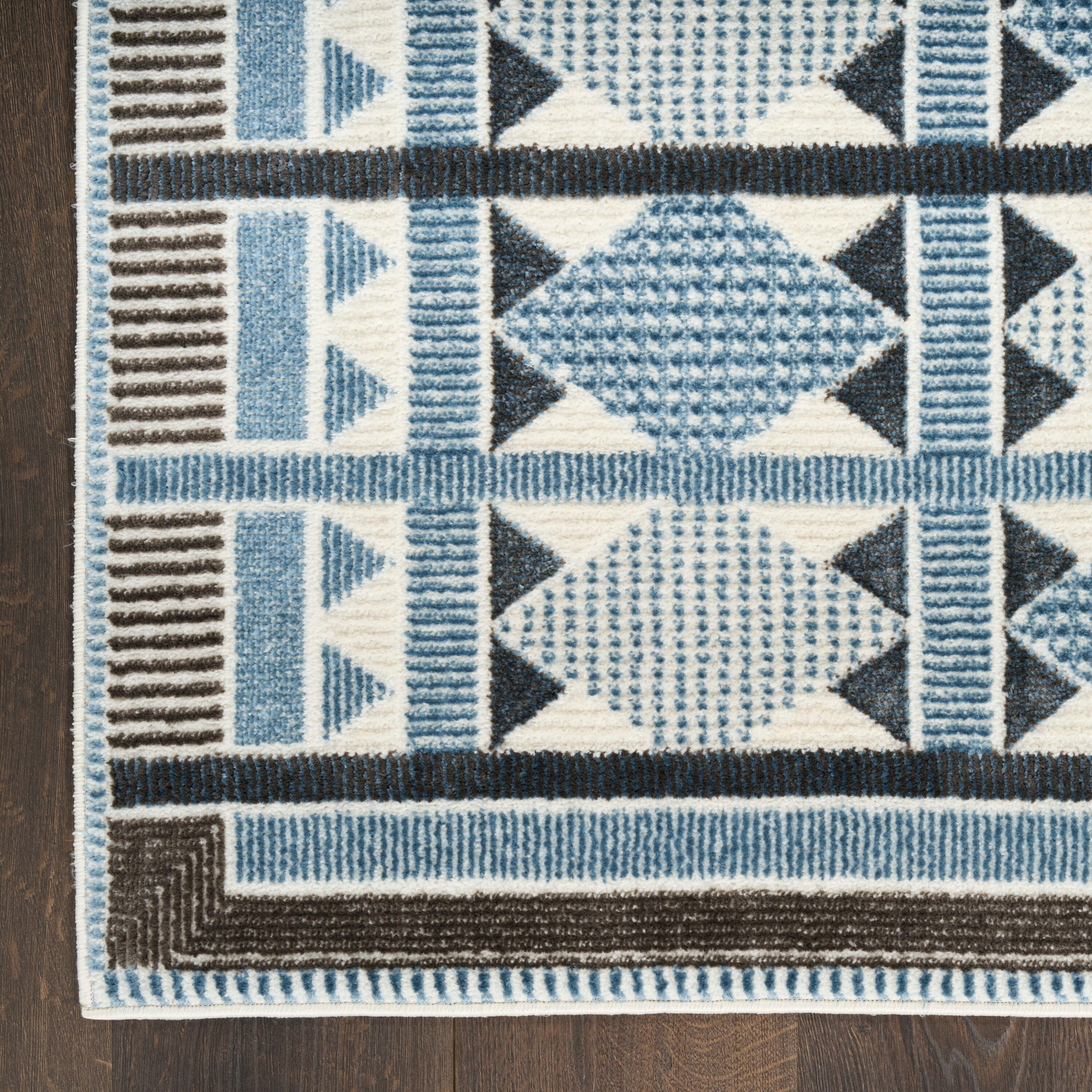 Nourison Home Nordic Diamond 8' x 10' Area Rug, Blue/Ivory, large