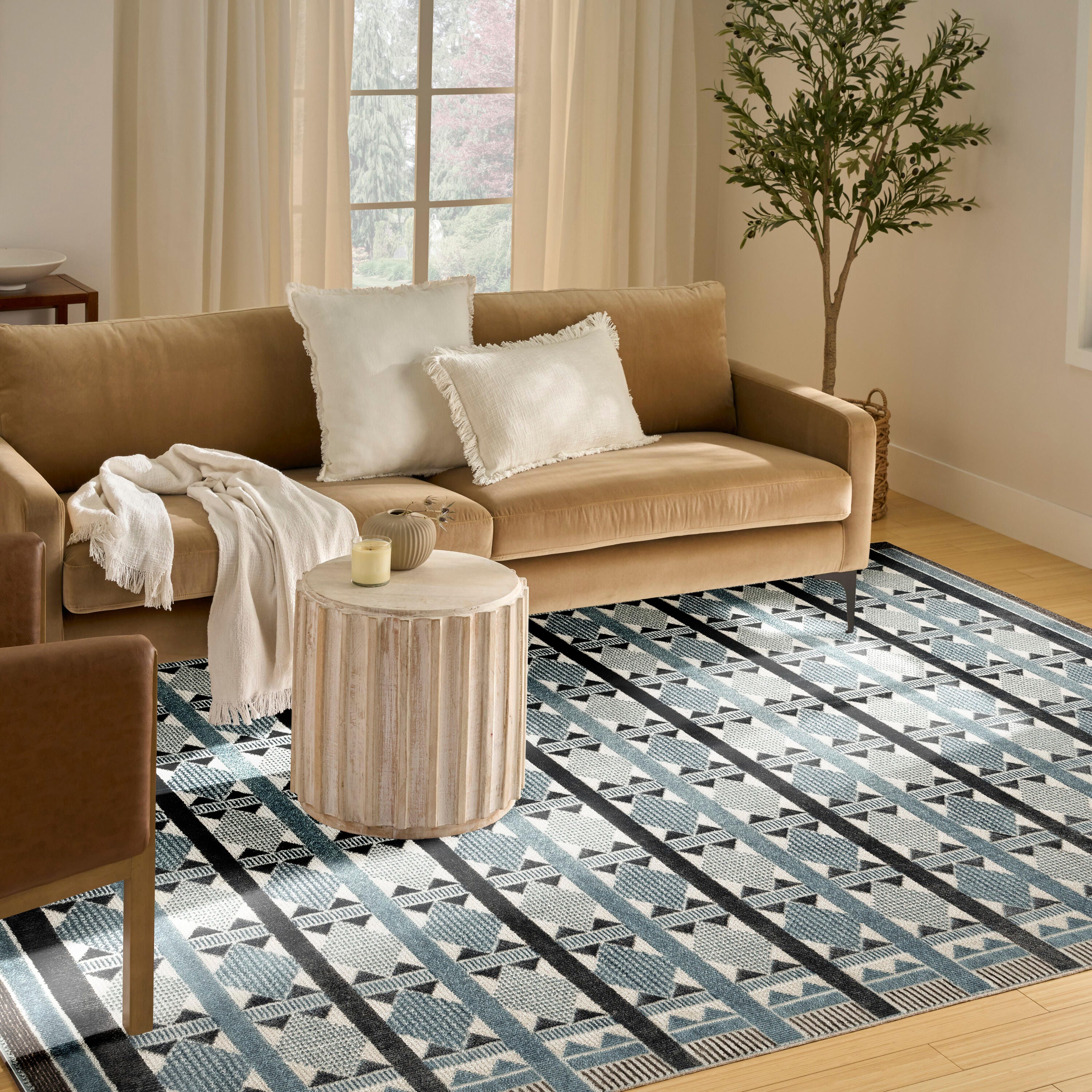 Nourison Home Nordic Diamond 8' x 10' Area Rug, Blue/Ivory, large