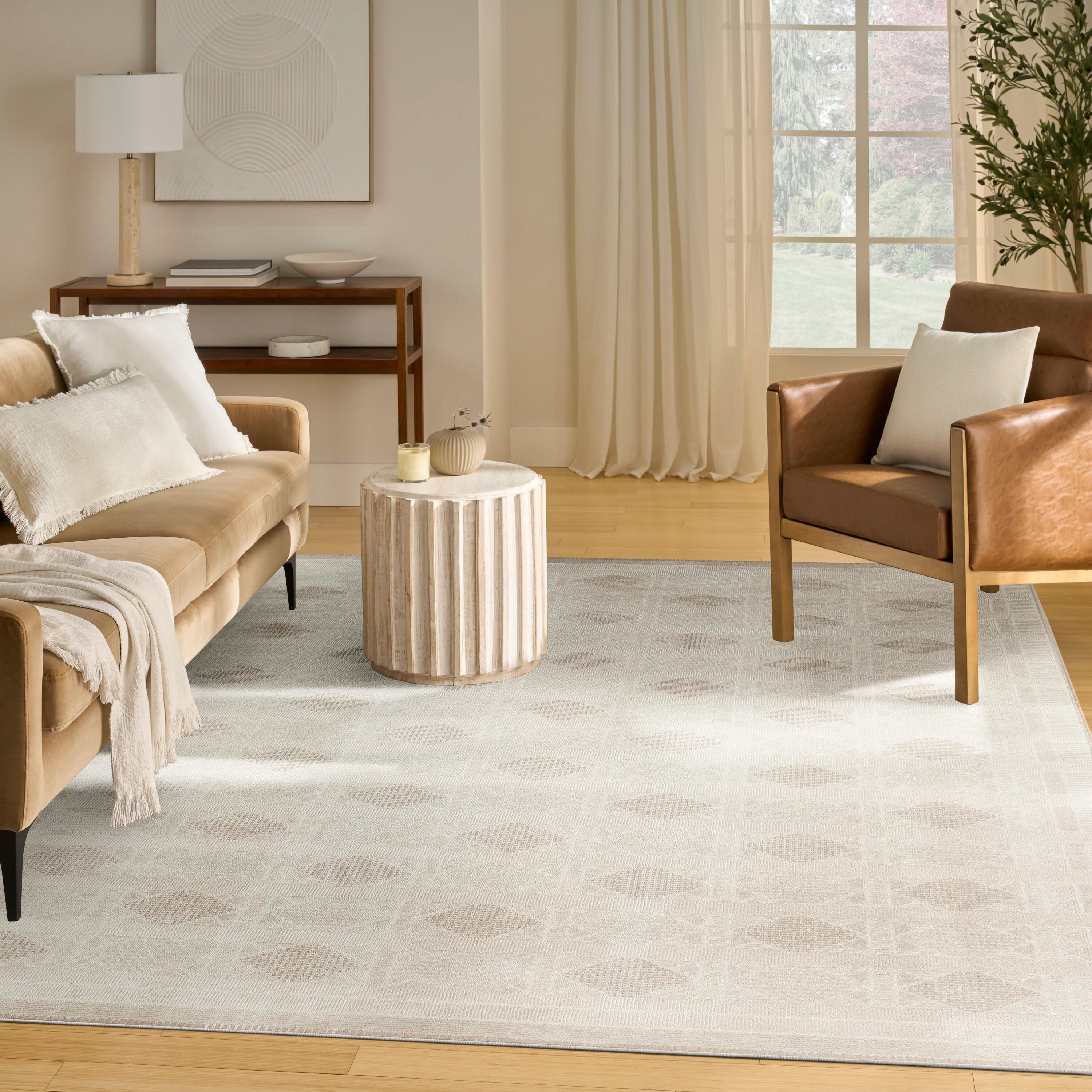 Nourison Home Nordic Diamond 8' x 10' Area Rug, Ivory/Beige, large