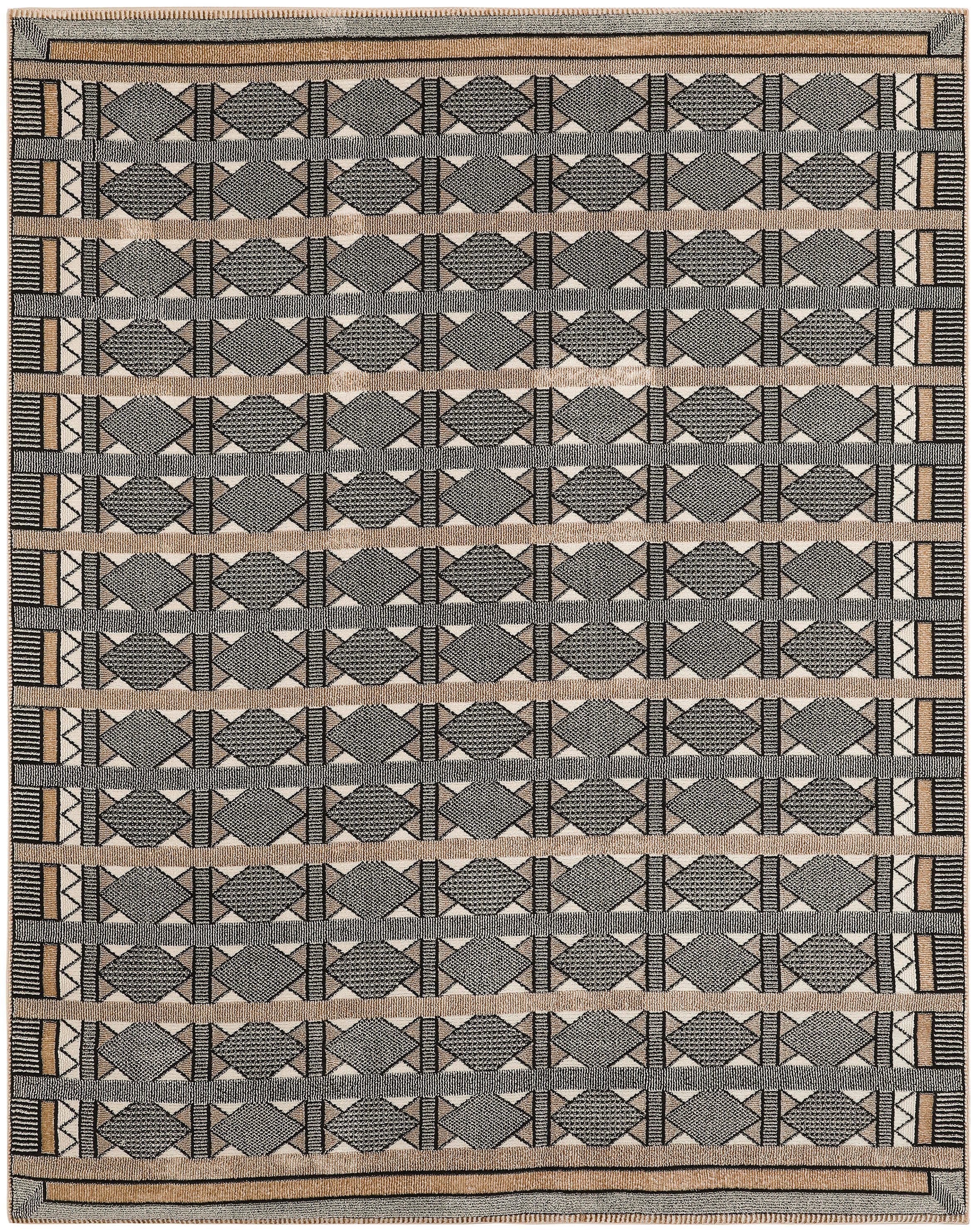 Nourison Home Nordic Diamond 8' x 10' Area Rug, Ivory/Black, large