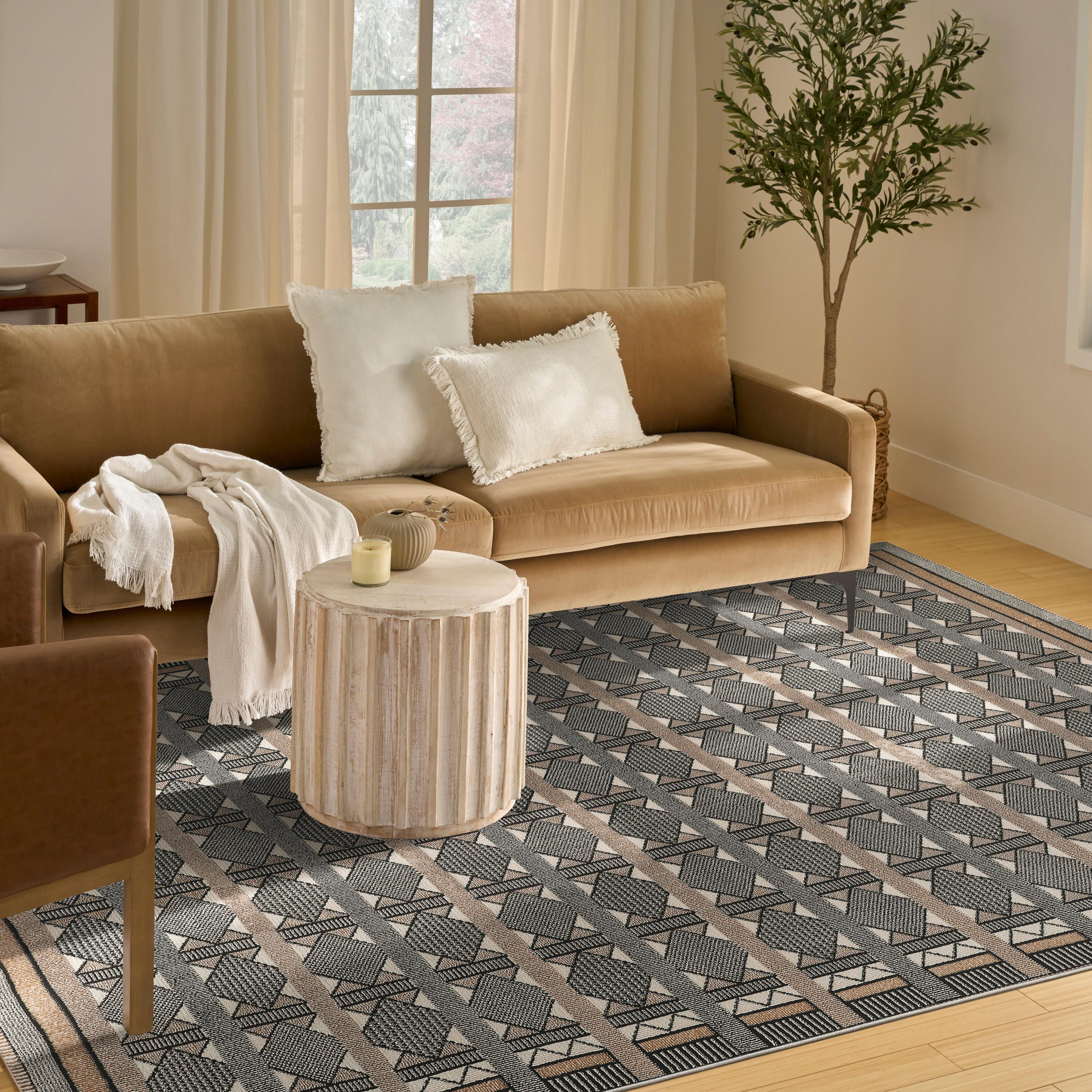 Nourison Home Nordic Diamond 8' x 10' Area Rug, Ivory/Black, large