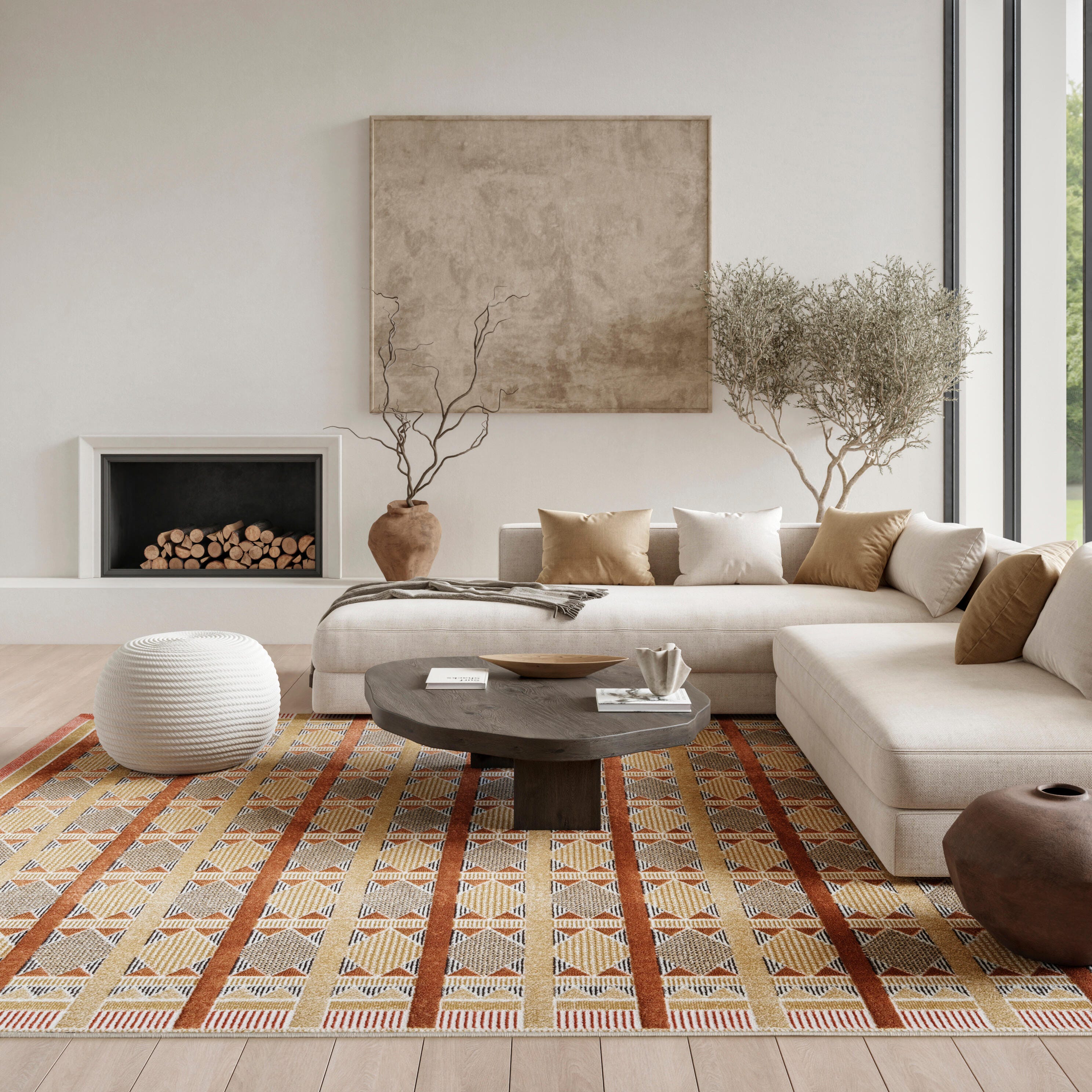 Nourison Home Nordic Diamond 8' x 10' Area Rug, Rust/Multi, rollover