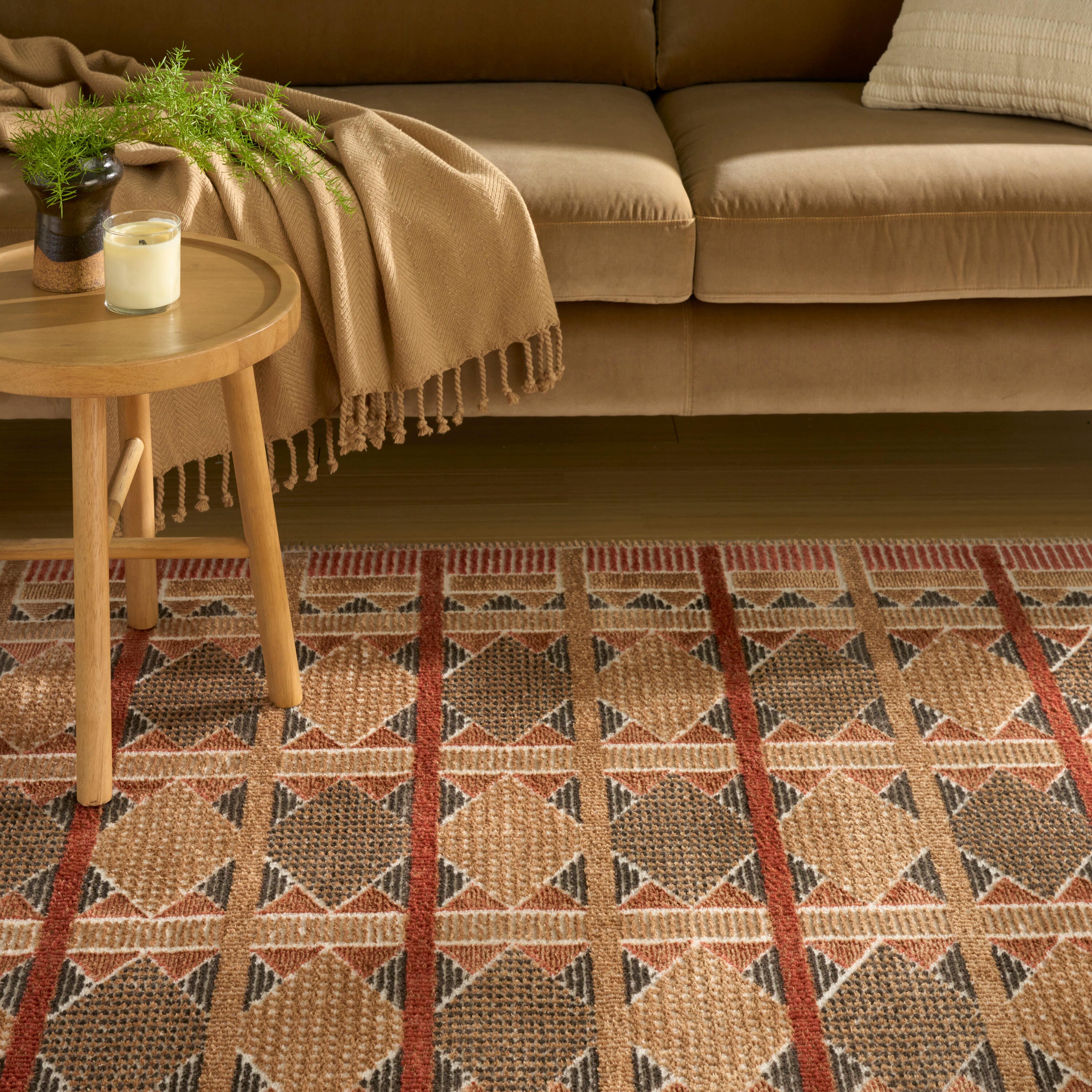 Nourison Home Nordic Diamond 8' x 10' Area Rug, Rust/Multi, large