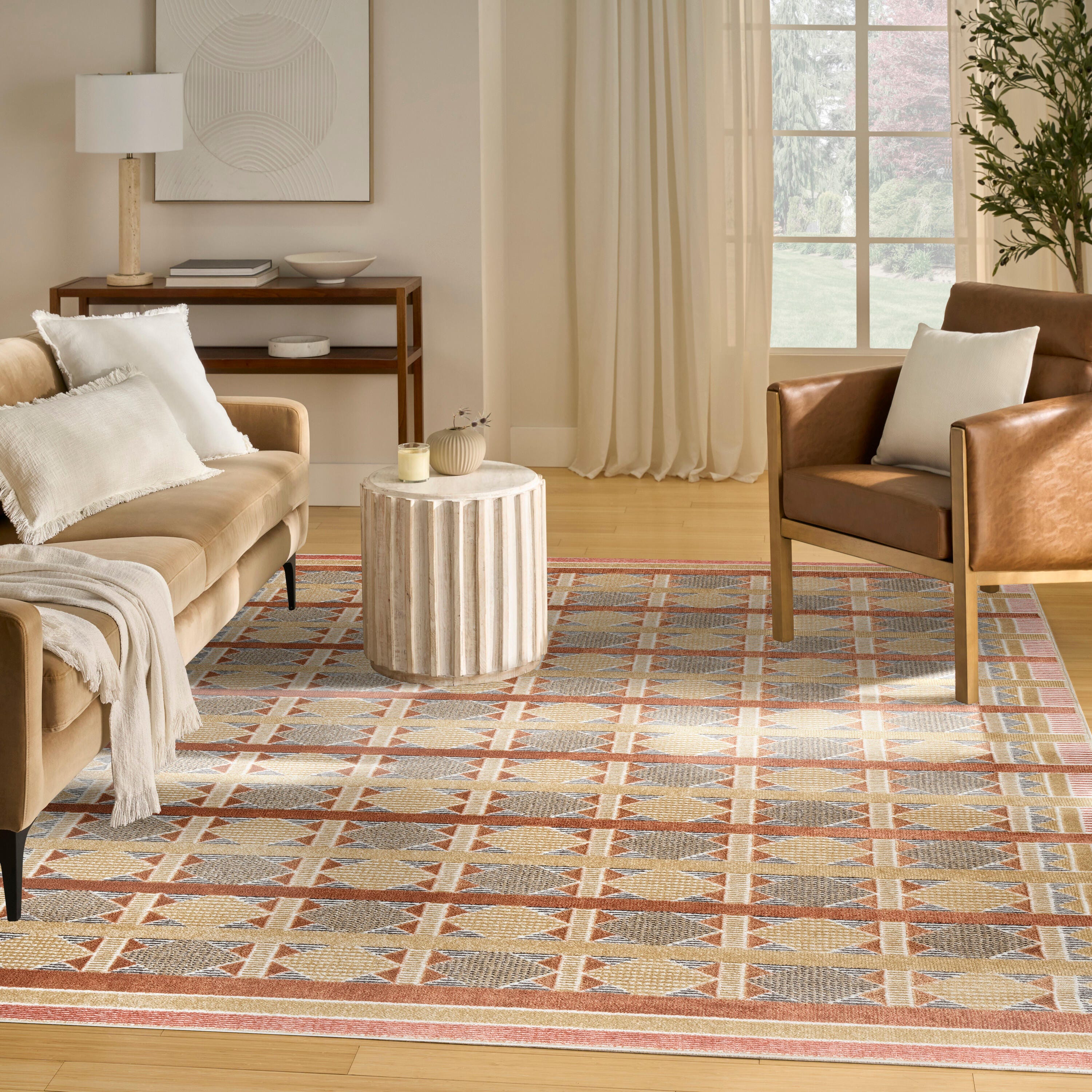 Nourison Home Nordic Diamond 8' x 10' Area Rug, Rust/Multi, large