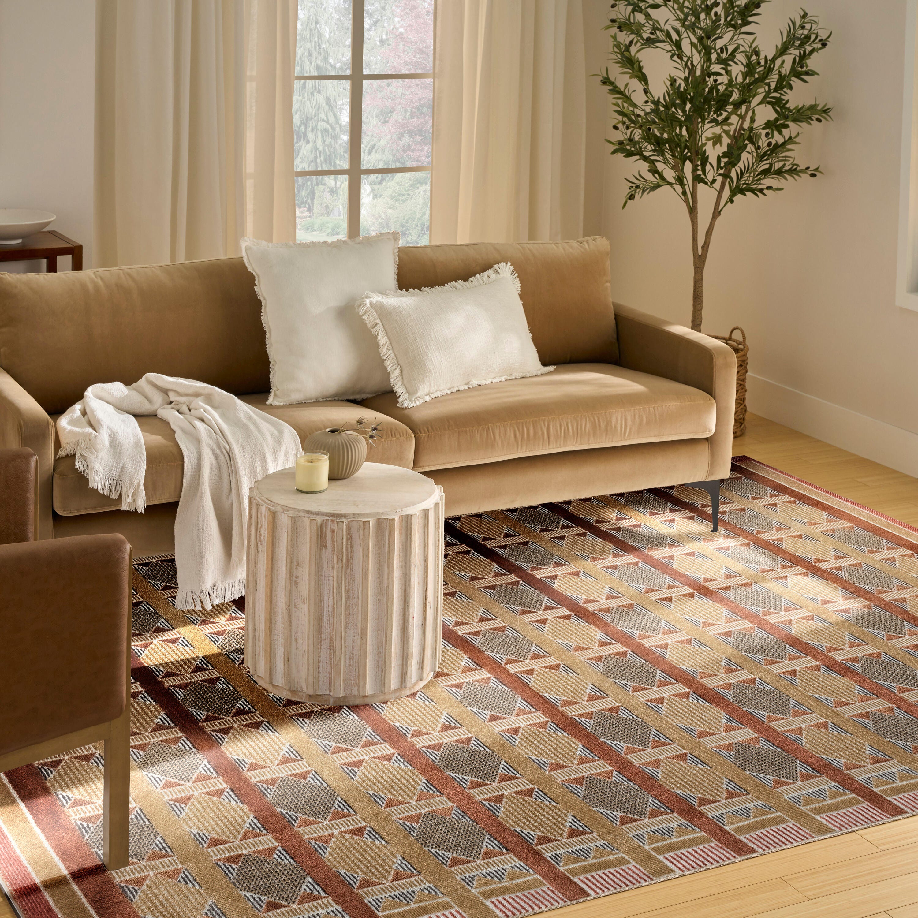 Nourison Home Nordic Diamond 8' x 10' Area Rug, Rust/Multi, large