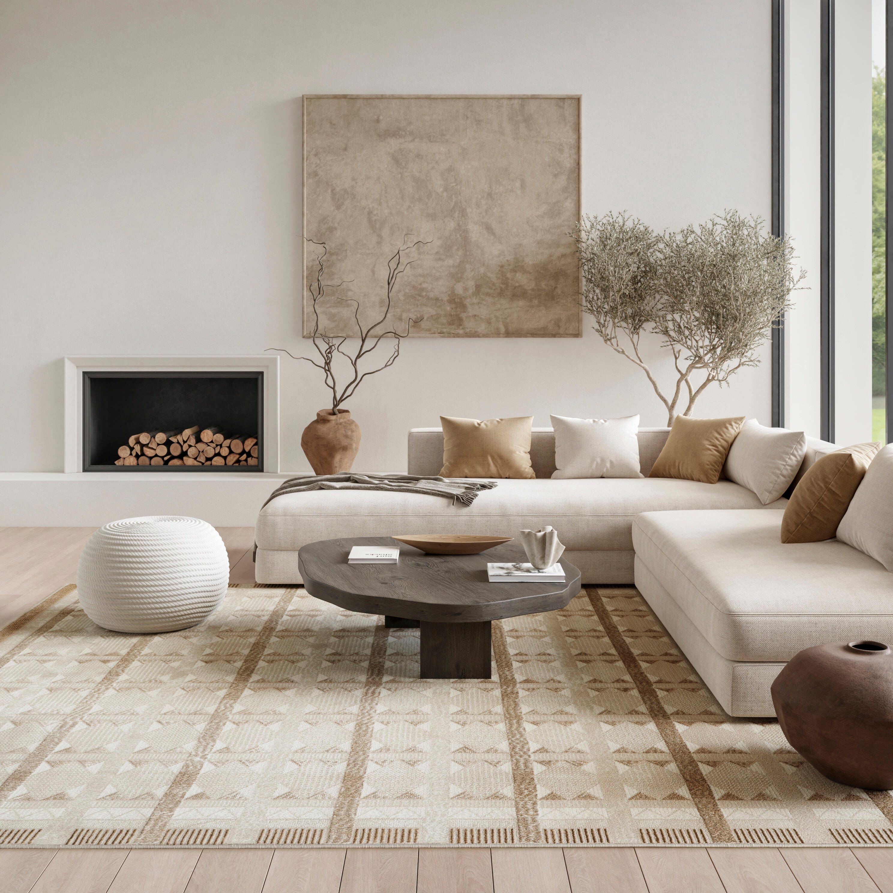 Nourison Home Nordic Diamond 8' x 10' Area Rug, Taupe/Beige, rollover