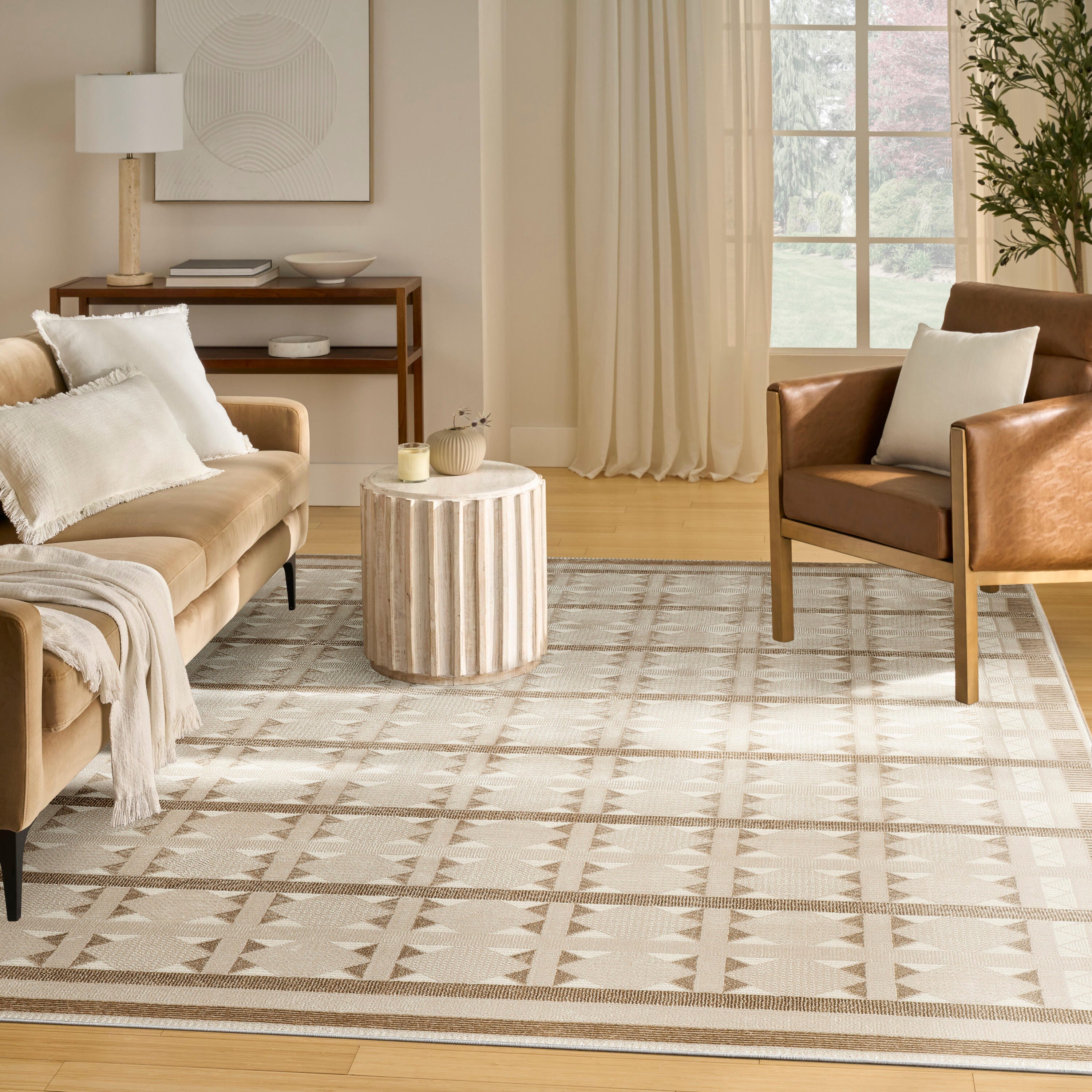 Nourison Home Nordic Diamond 8' x 10' Area Rug, Taupe/Beige, large