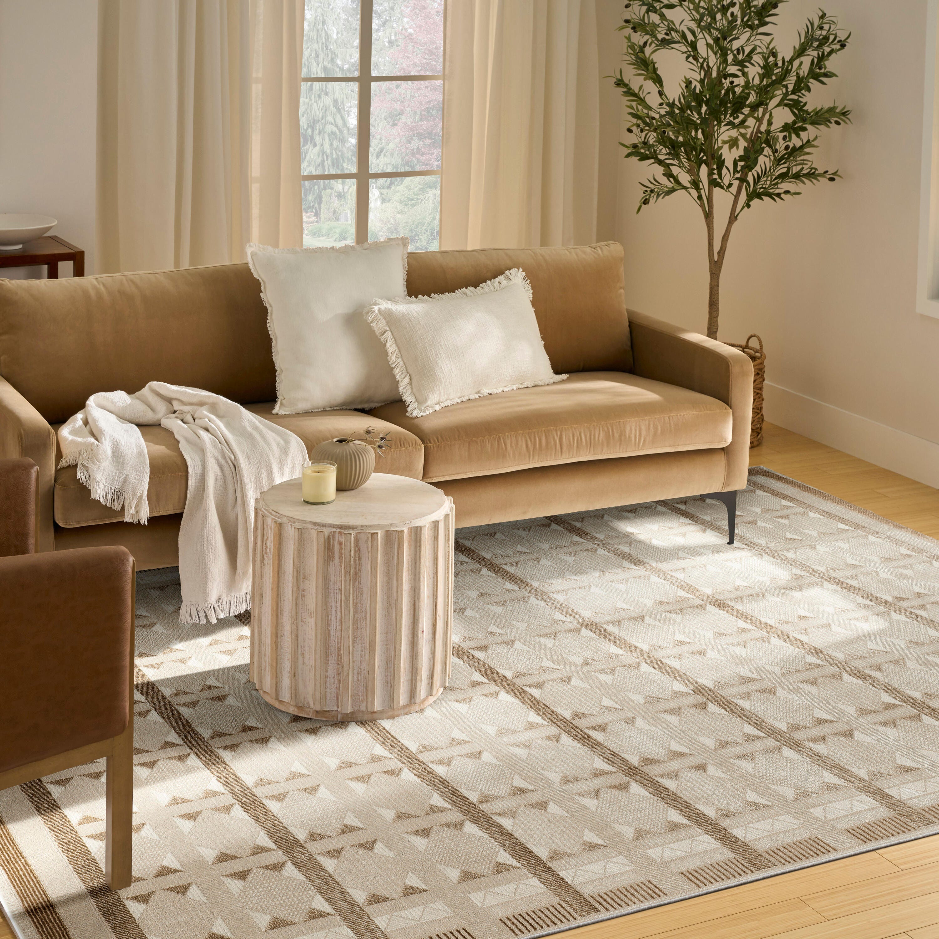 Nourison Home Nordic Diamond 8' x 10' Area Rug, Taupe/Beige, large