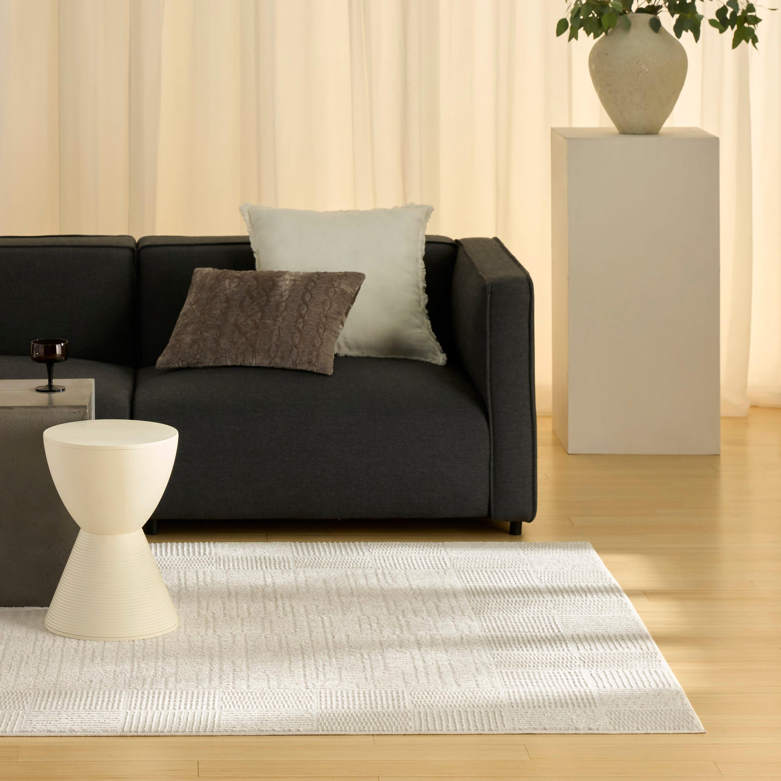Nourison Home Nordic Solid 5' x 7' Area Rug, Ivory, rollover