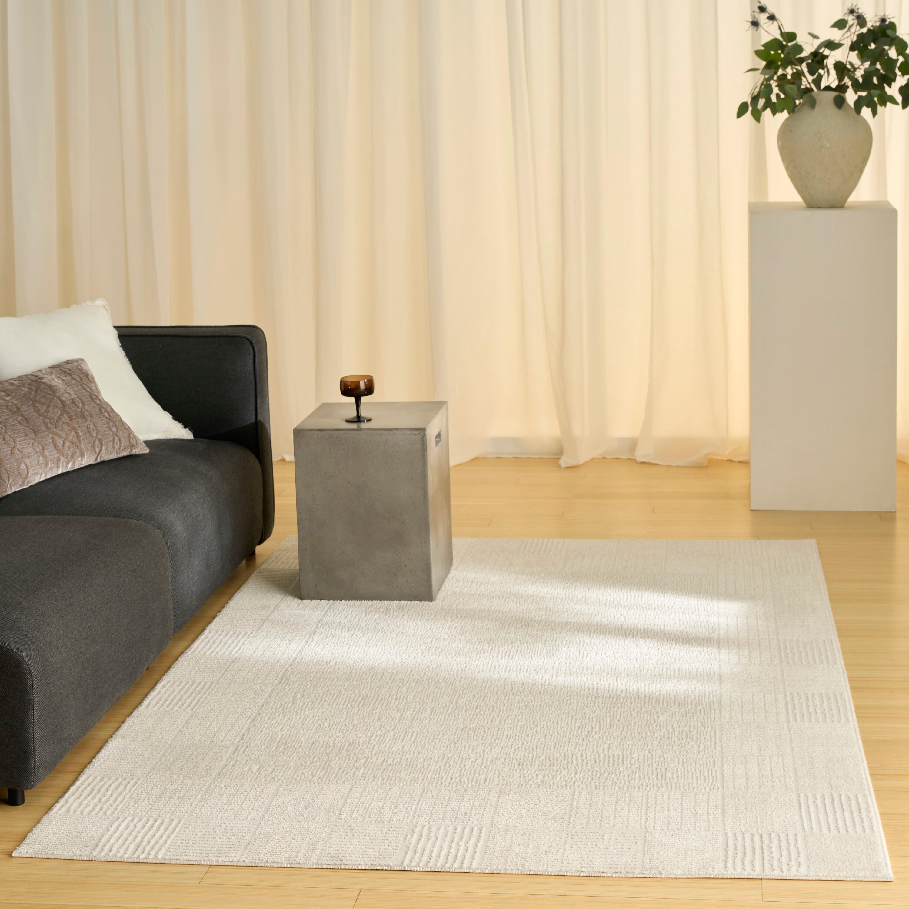 Nourison Home Nordic Solid 4' x 6' Area Rug, Ivory, large