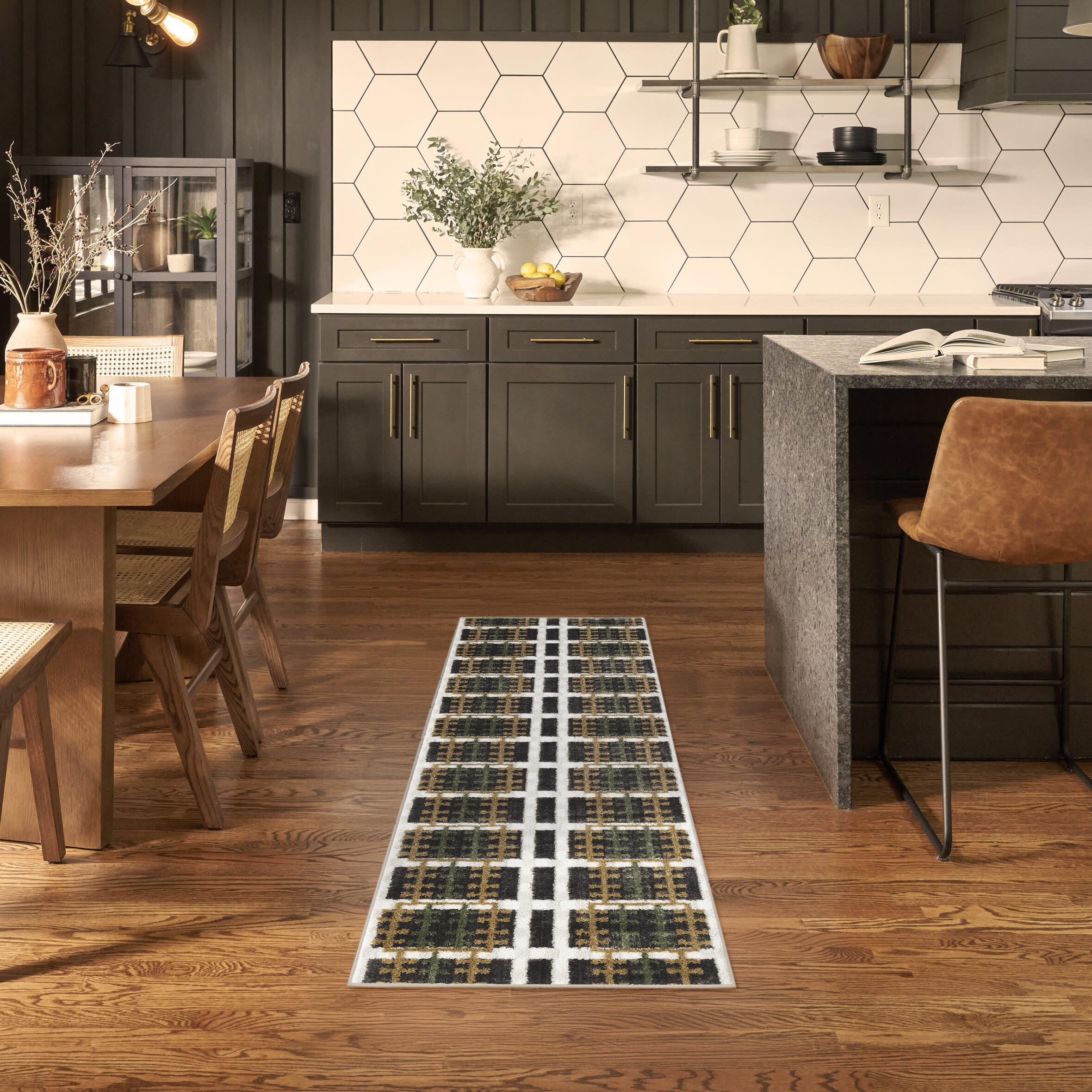 Nourison Home Nordic 2' x 6' Runner Rug, Charcoal/Multi, rollover