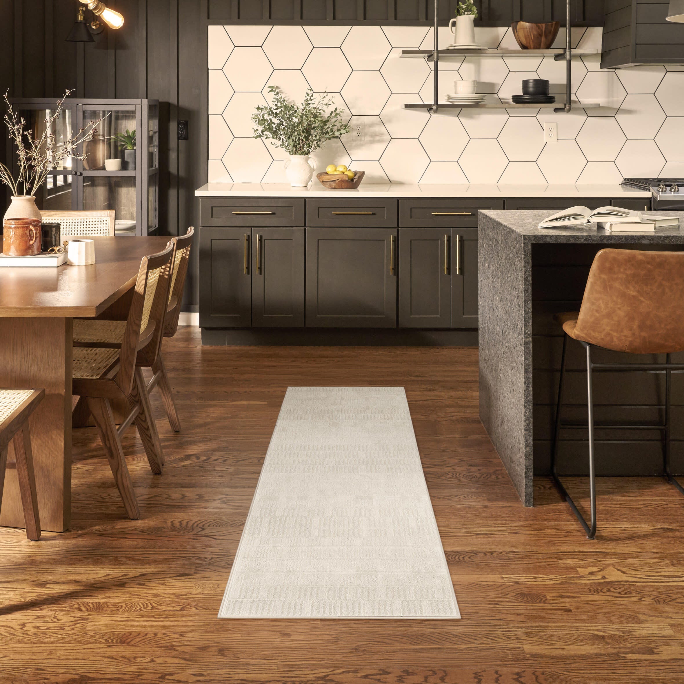 Nourison Home Nordic Lined 2' x 6' Runner Rug, Ivory, rollover