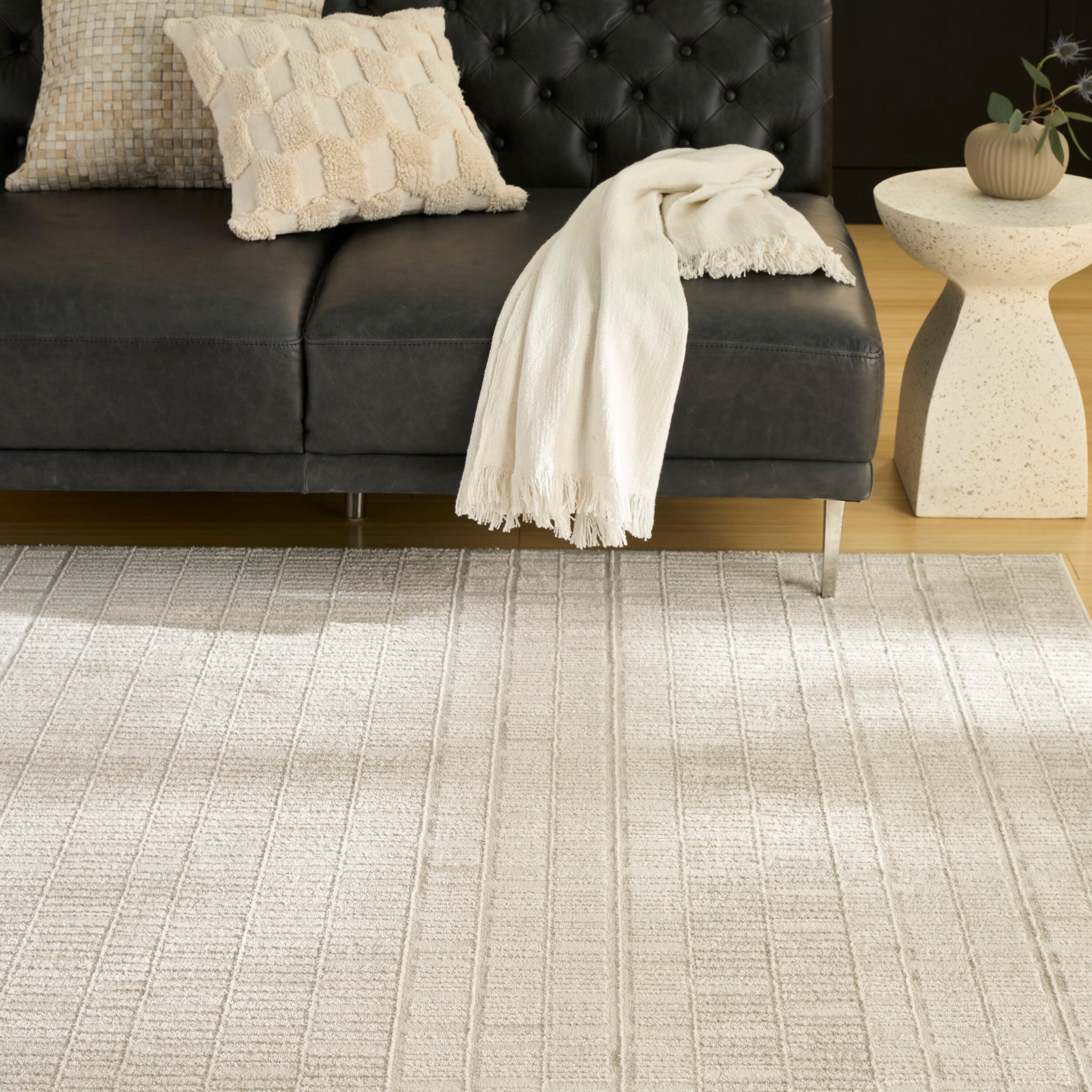 Nourison Home Nordic Lined 4' x 6' Area Rug, Ivory, large