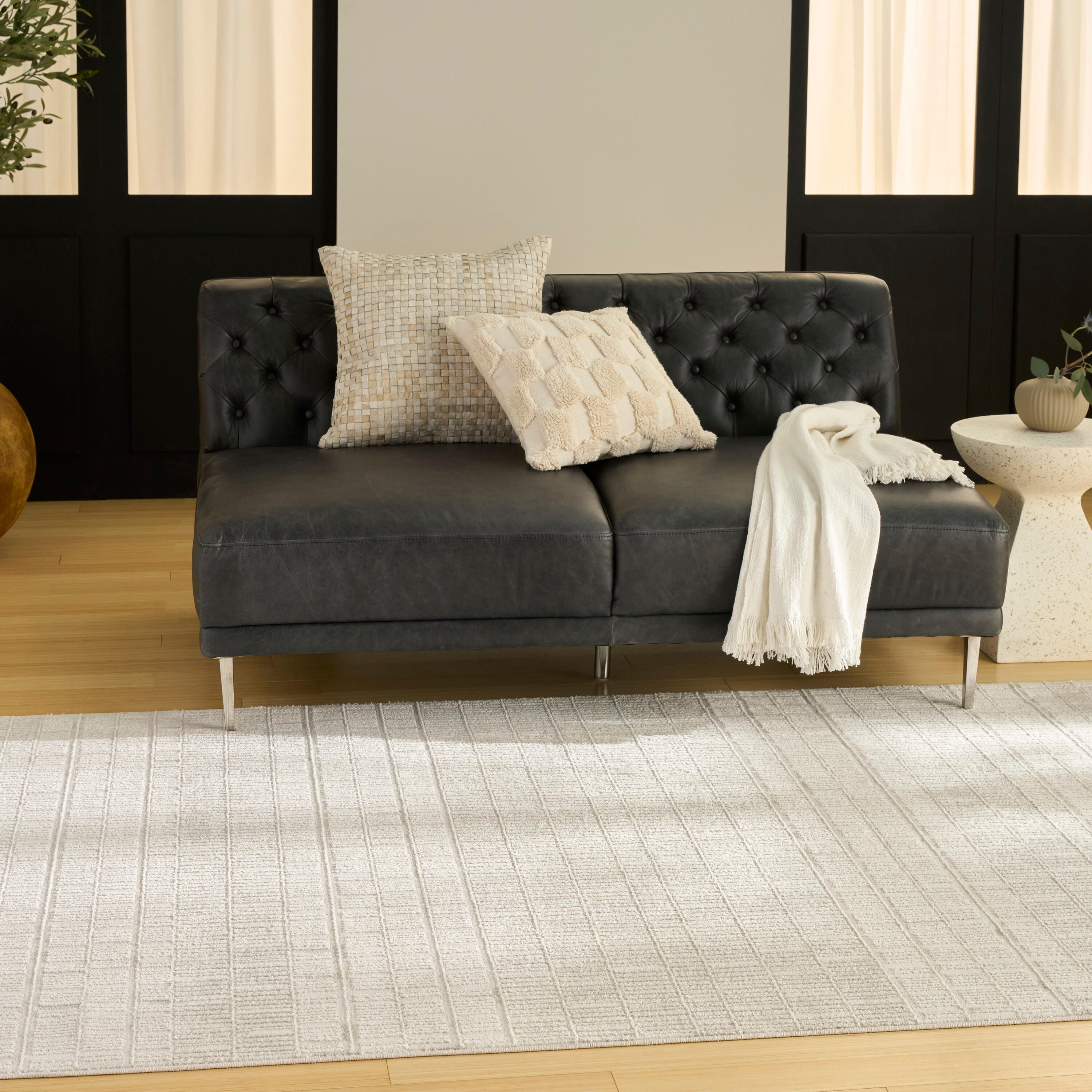 Nourison Home Nordic Lined 4' x 6' Area Rug, Ivory, large