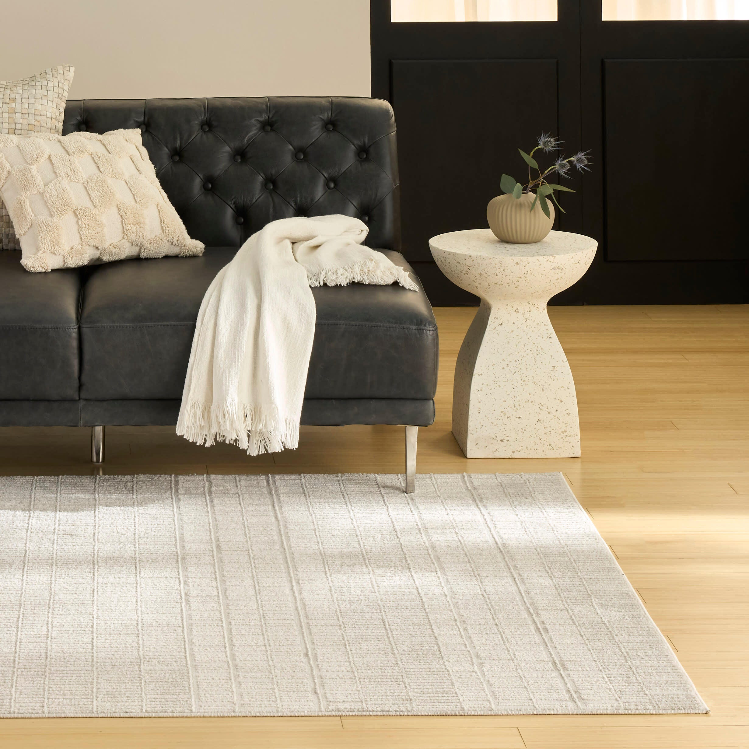 Nourison Home Nordic Lined 5' x 7' Area Rug, Ivory, rollover