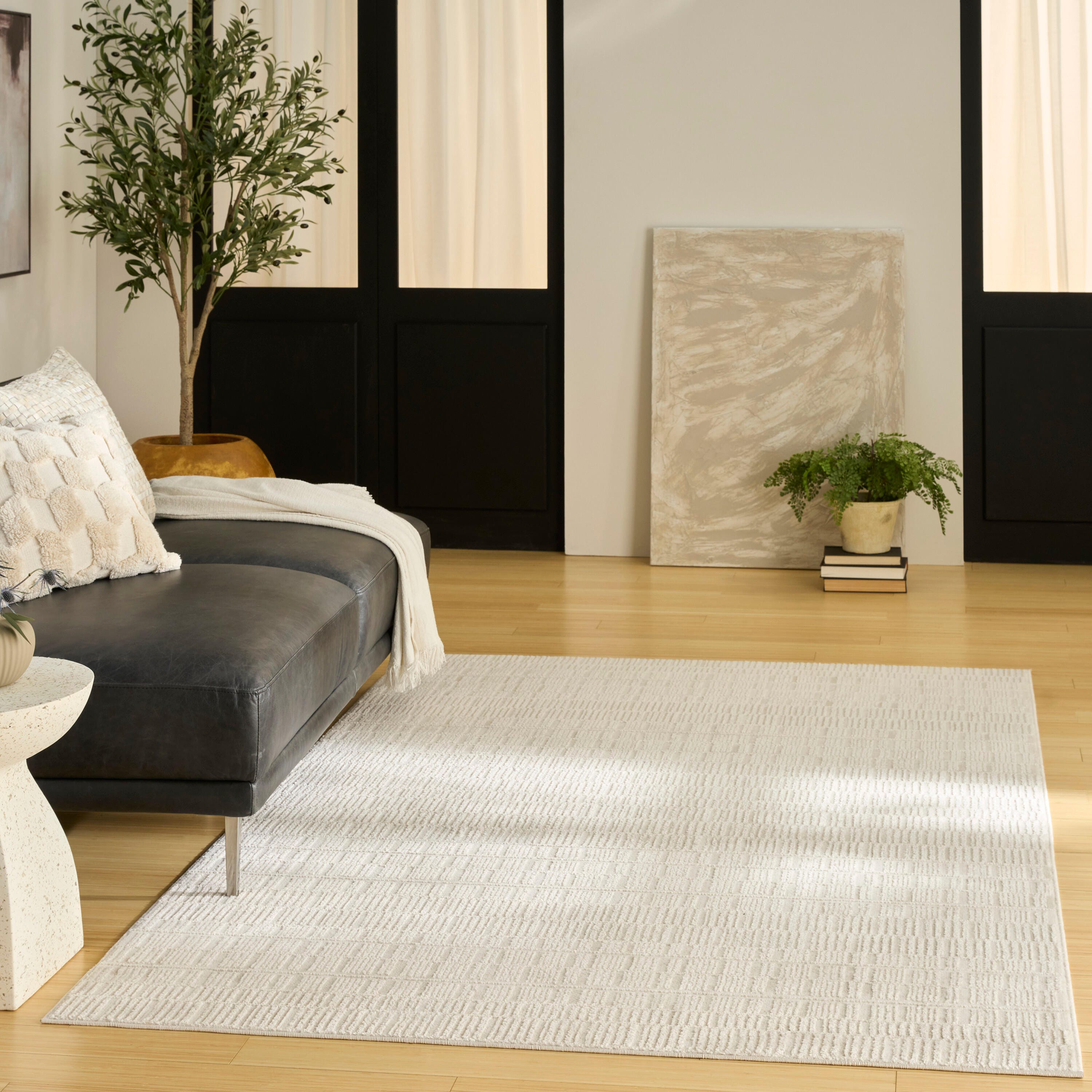 Nourison Home Nordic Lined 5' x 7' Area Rug, Ivory, large