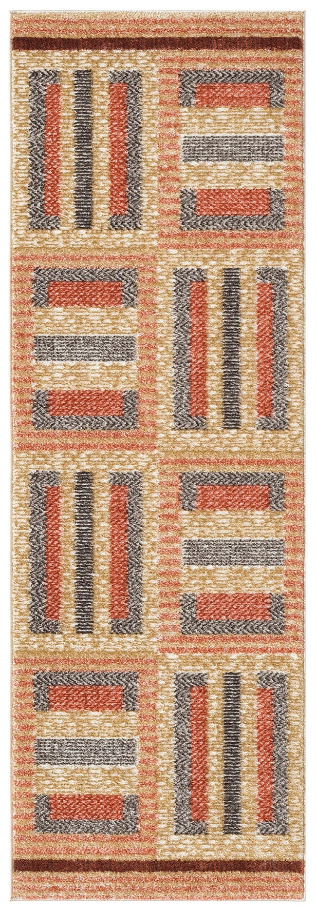 Nourison Home Nordic Dynamic 2' x 6' Runner Rug, Rust/Multi, large