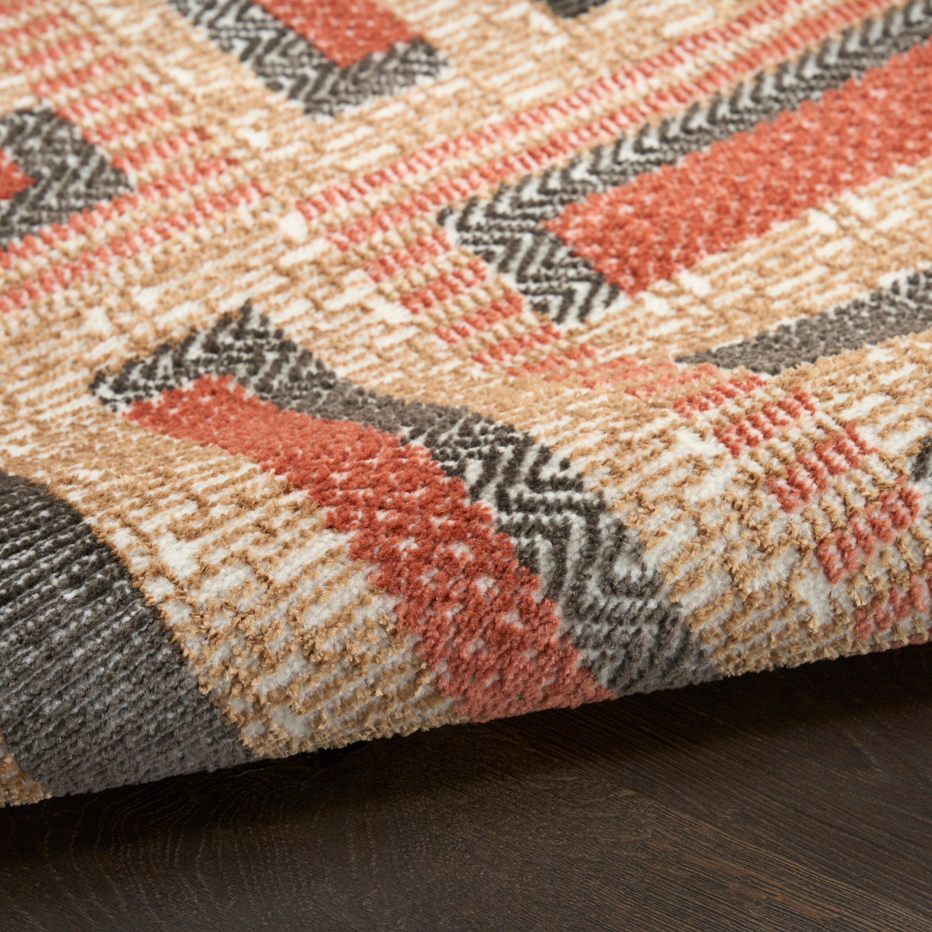 Nourison Home Nordic Dynamic 2' x 6' Runner Rug, Rust/Multi, large