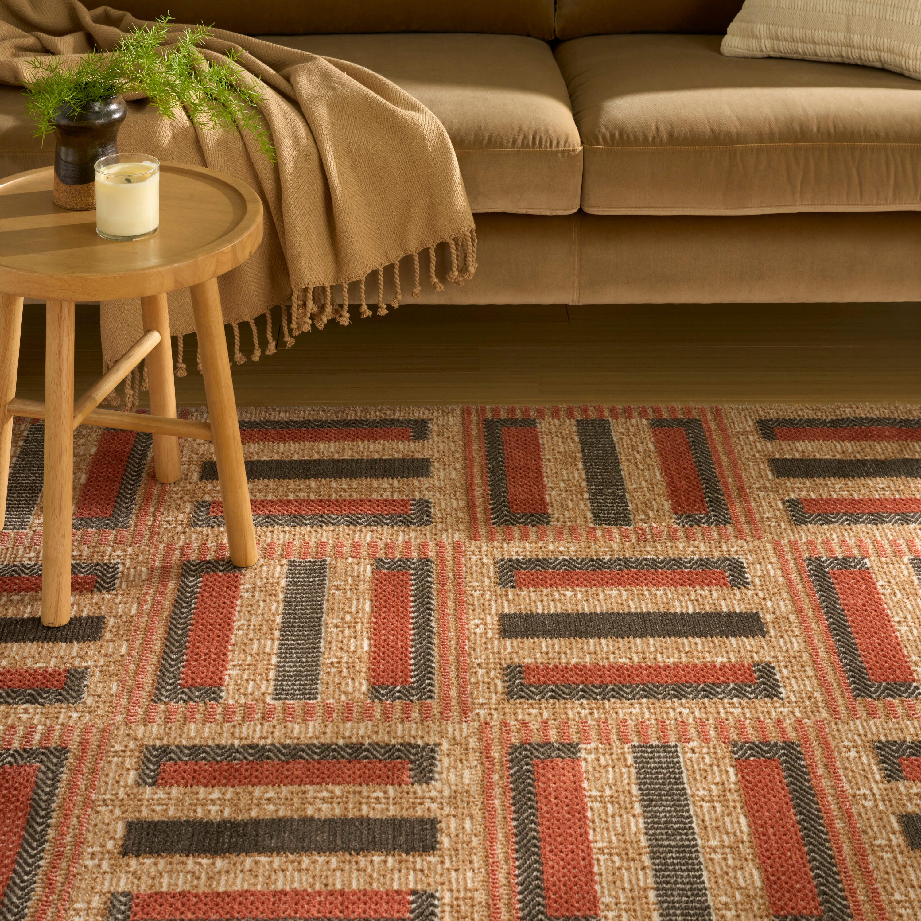 Nourison Home Nordic Dynamic 4' x 6' Area Rug, Rust/Multi, large