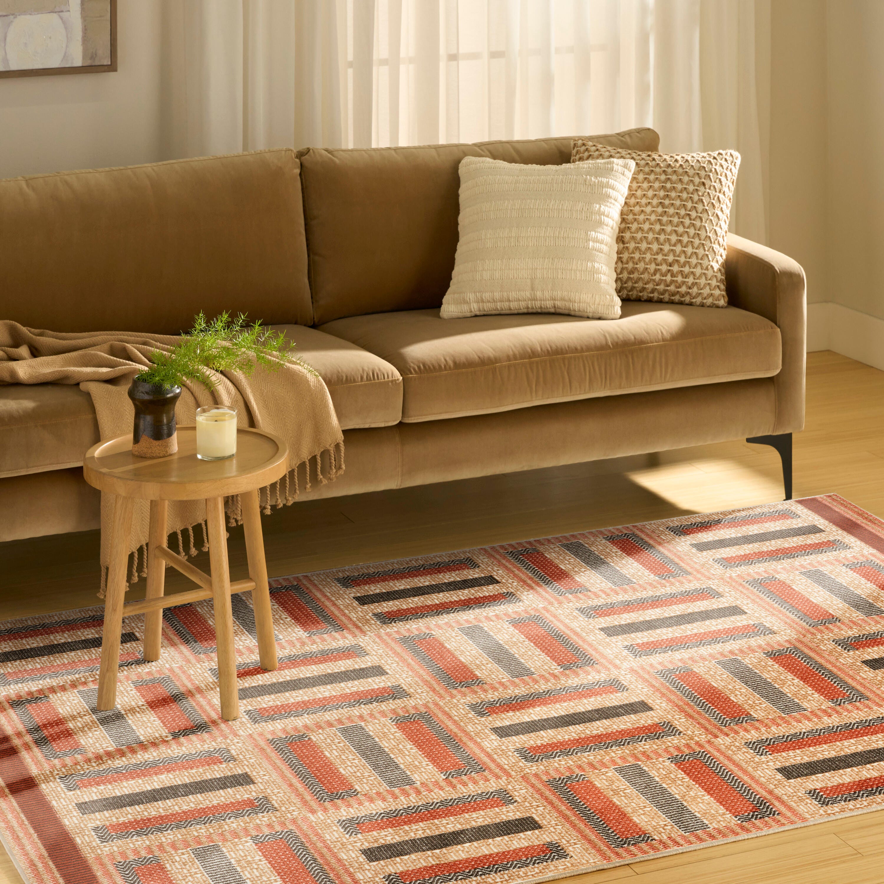 Nourison Home Nordic Dynamic 4' x 6' Area Rug, Rust/Multi, large