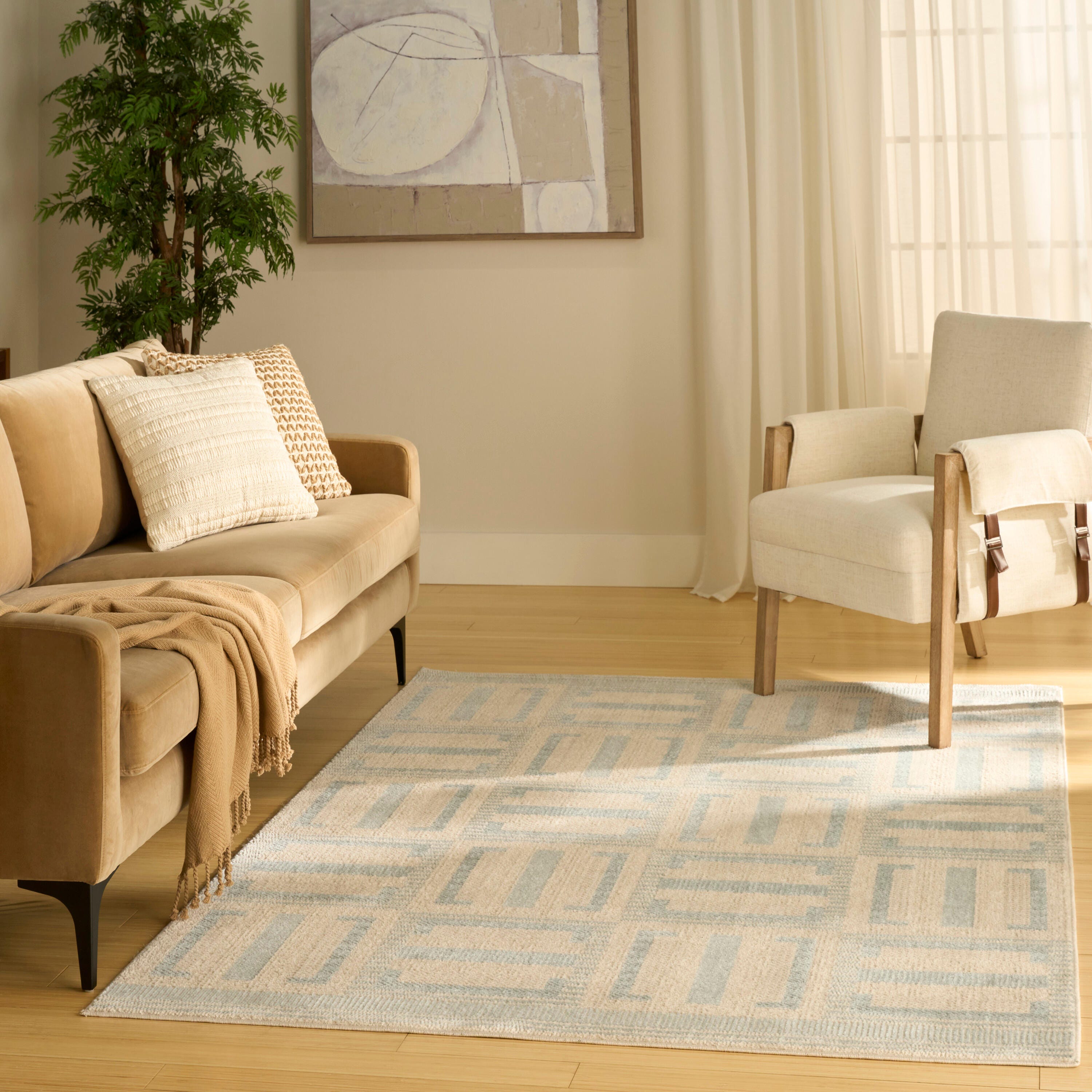 Nourison Home Nordic Dynamic 5' x 7' Area Rug, Ivory/Blue, large