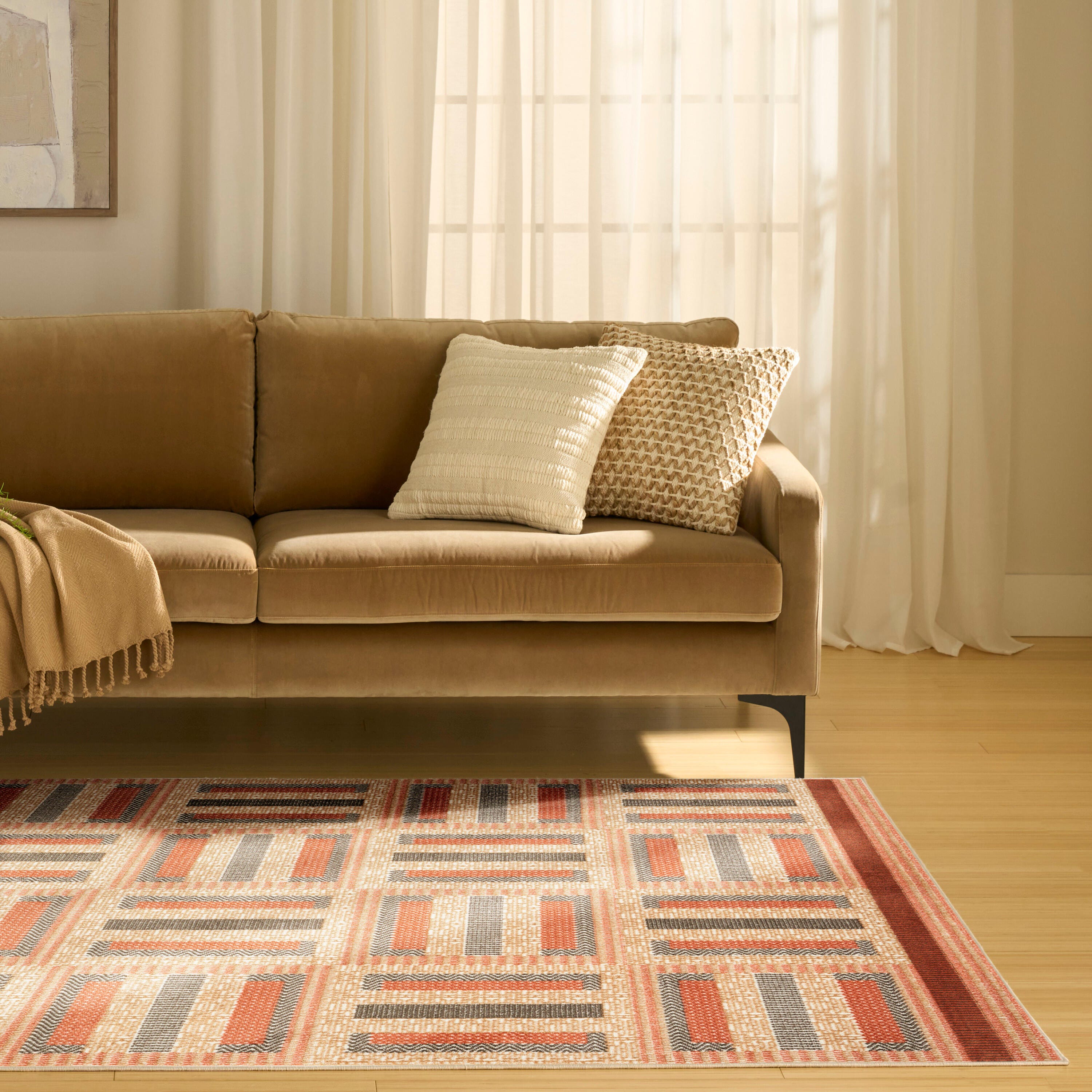 Nourison Home Nordic Dynamic 5' x 7' Area Rug, Rust/Multi, rollover