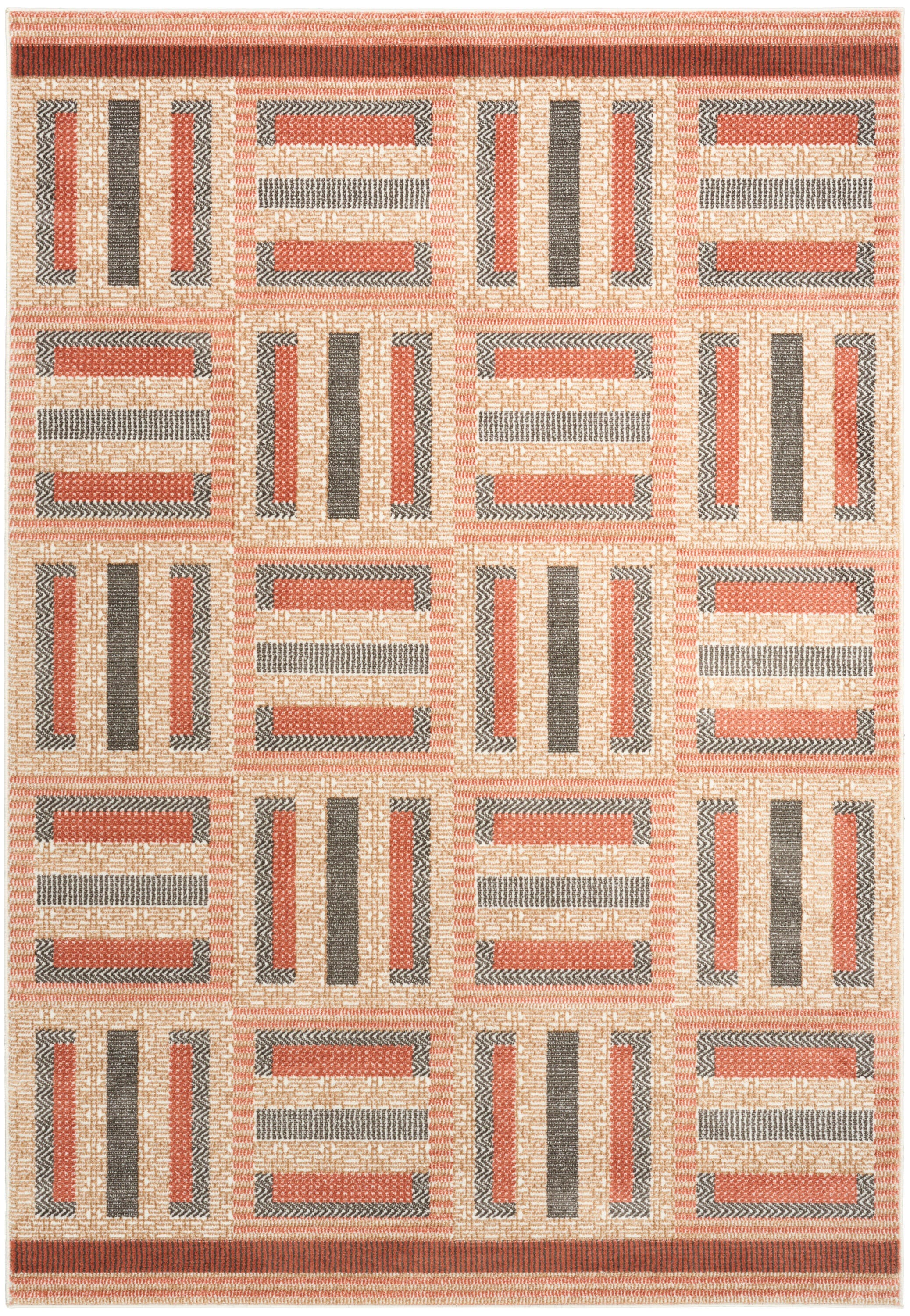 Nourison Home Nordic Dynamic 5' x 7' Area Rug, Rust/Multi, large