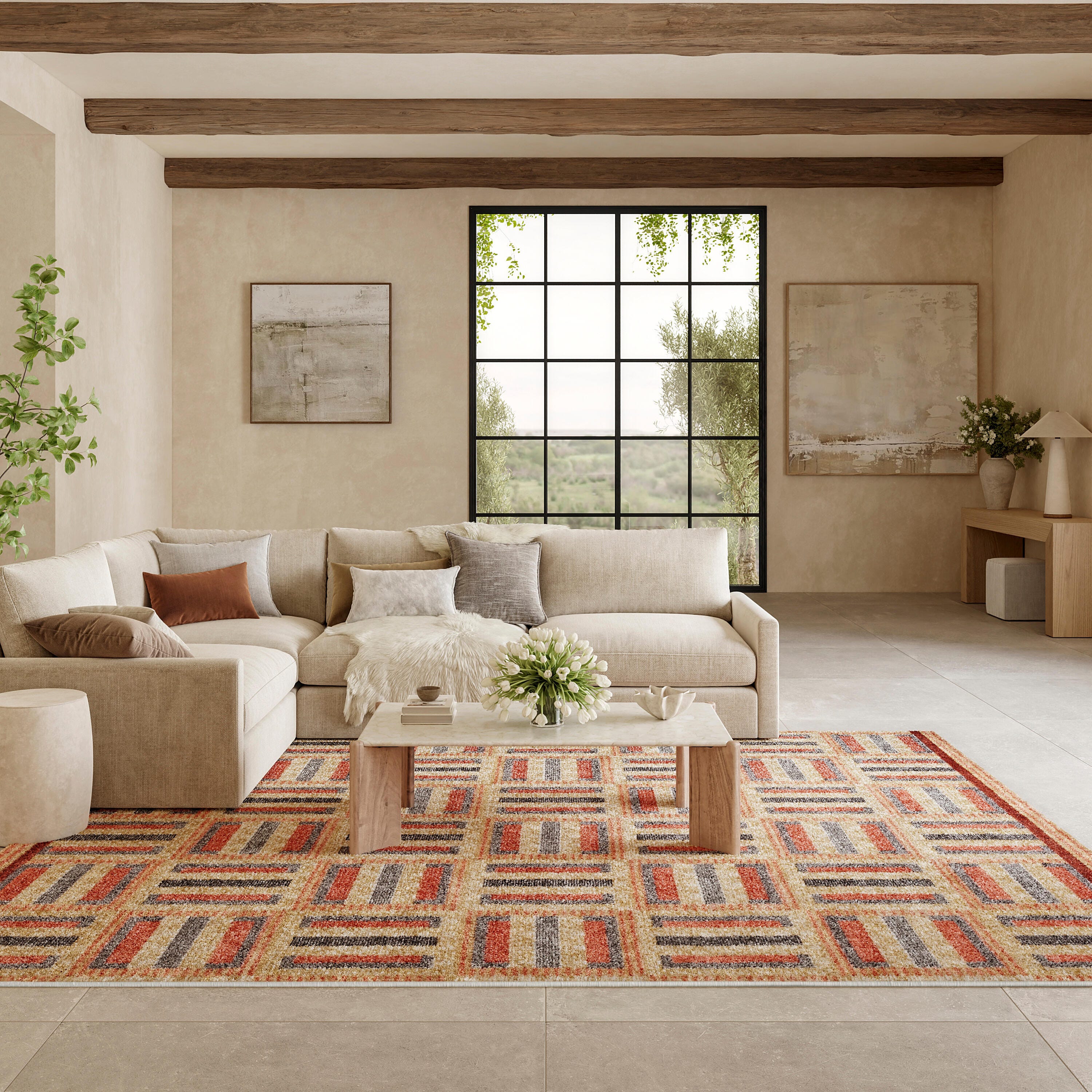 Nourison Home Nordic Dynamic 8' x 10' Area Rug, Rust/Multi, rollover
