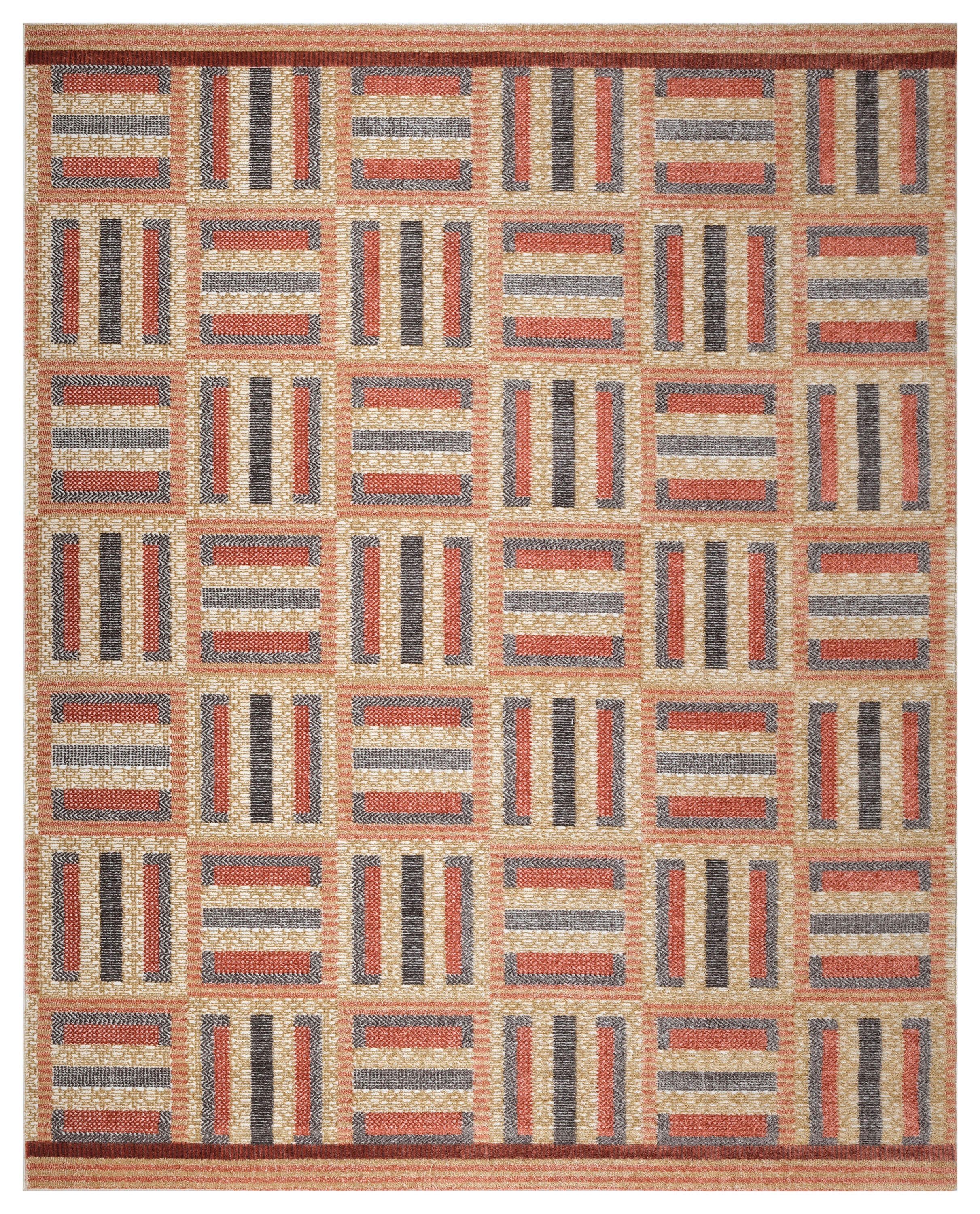 Nourison Home Nordic Dynamic 8' x 10' Area Rug, Rust/Multi, large